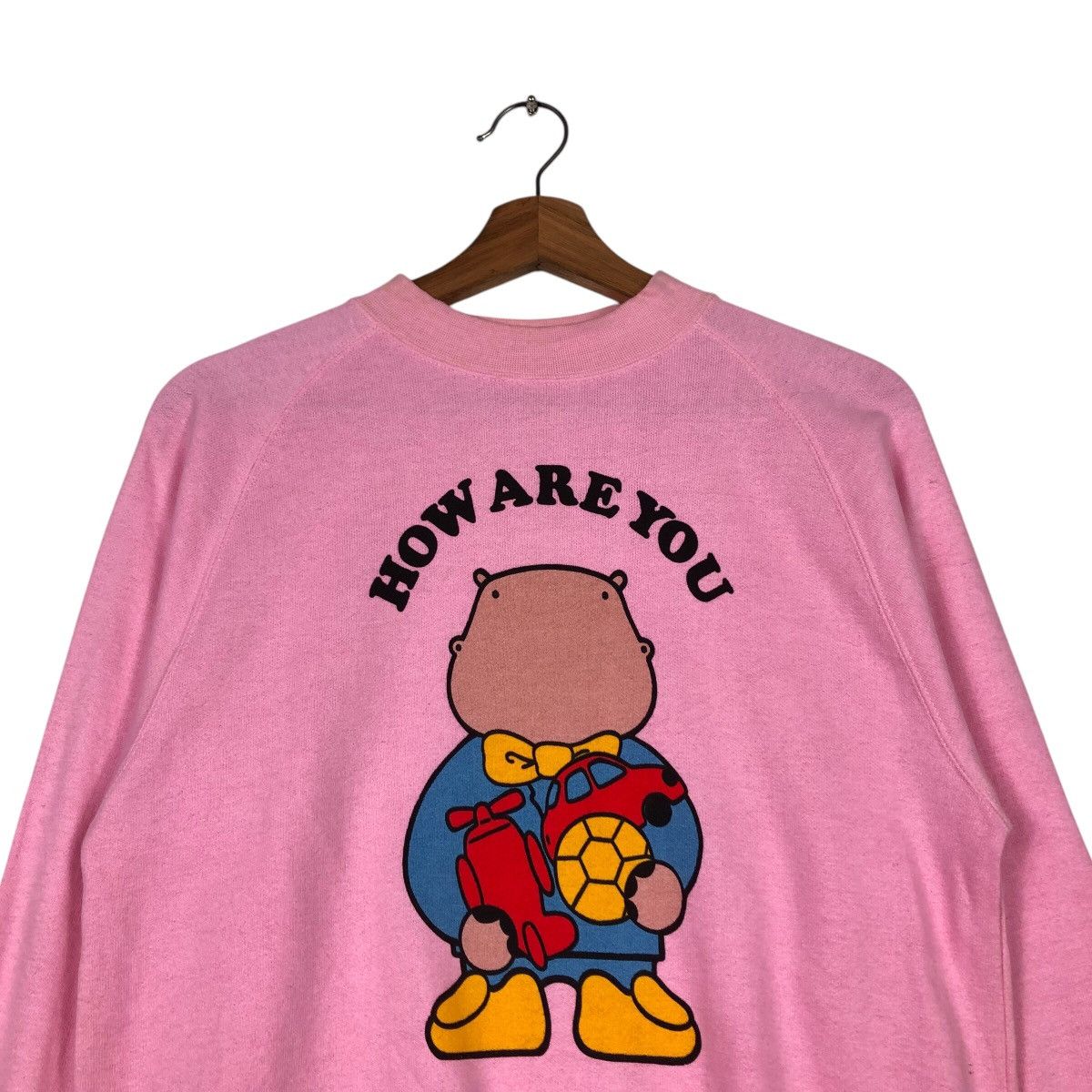 Hysteric Glamour 📌Vintage Sweatshirt Hataryu Bear Big Logo Design Rich Pink Size US M / EU 48-50 / 2 - 4 Thumbnail