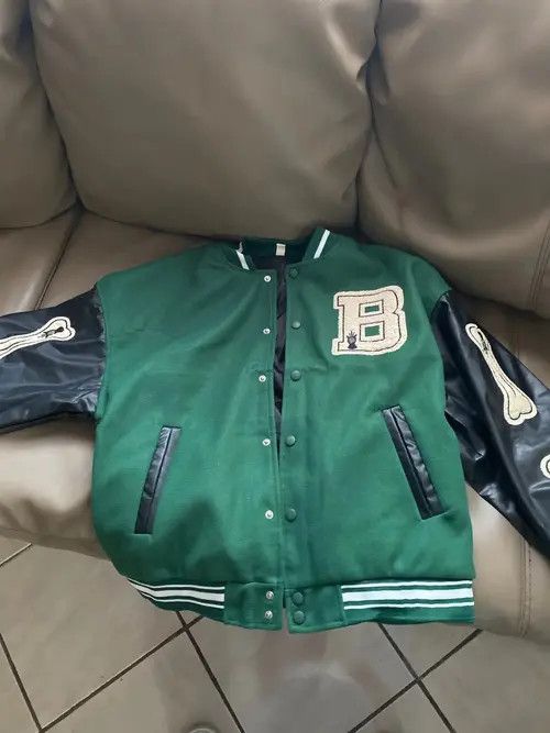 VIBE Skeleton Patchwork Graphic Embroidered Varsity Jacket y2k Size US L / EU 52-54 / 3 - 5 Thumbnail