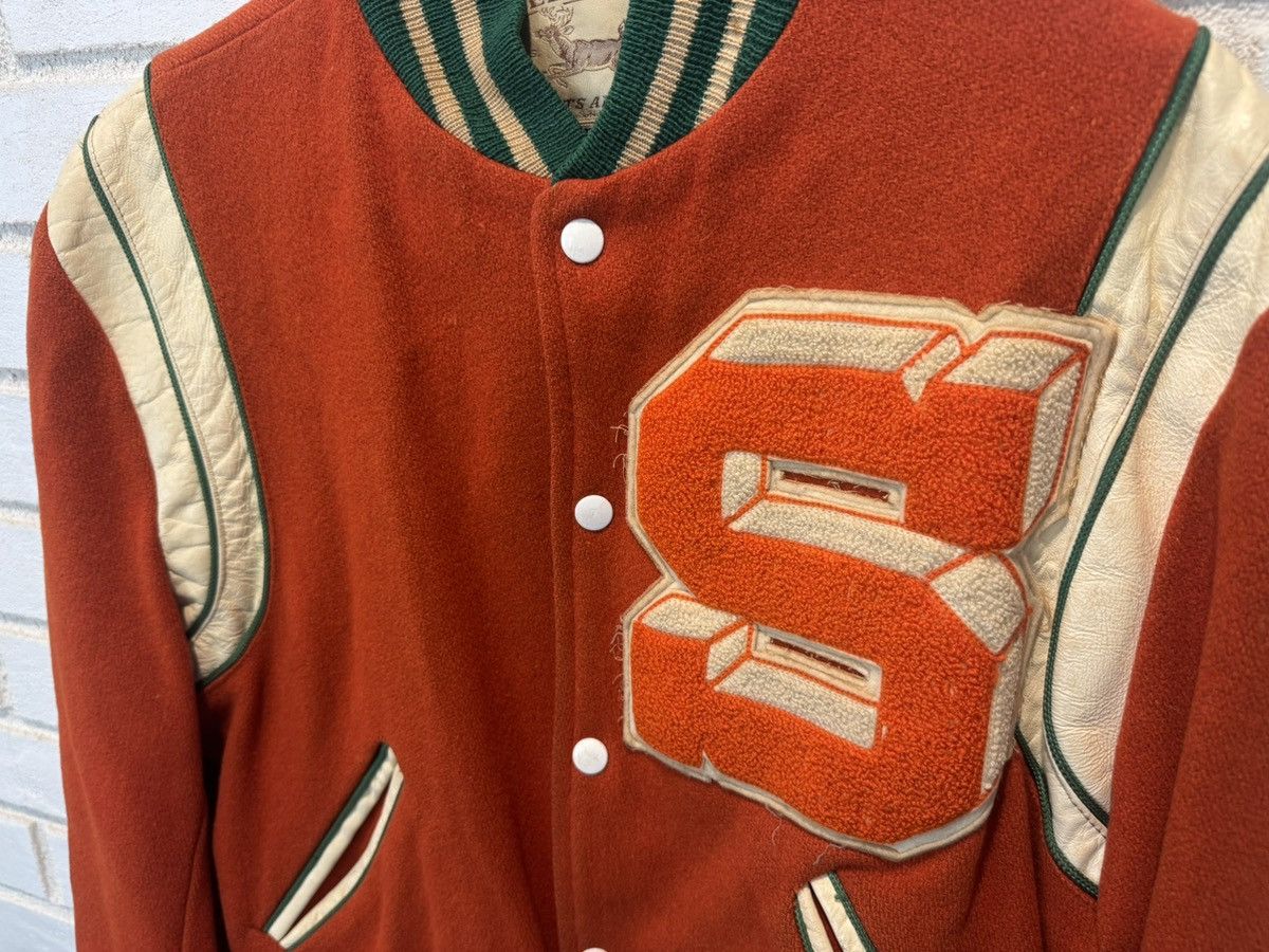Vintage Vintage 50s Red Varsity Letterman Jacket Union made in USA Size US S / EU 44-46 / 1 - 2 Thumbnail