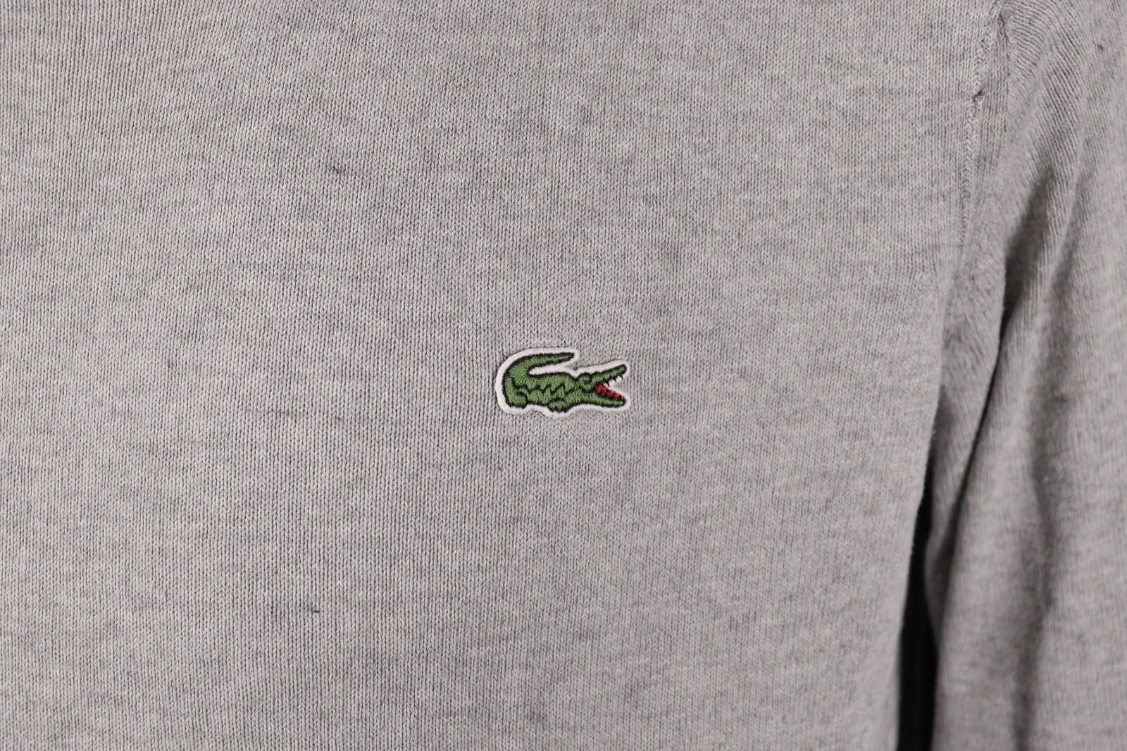 Lacoste Lacoste Live Gray Cotton Knit Sweater Size XL Size US XL / EU 56 / 4 - 4 Thumbnail