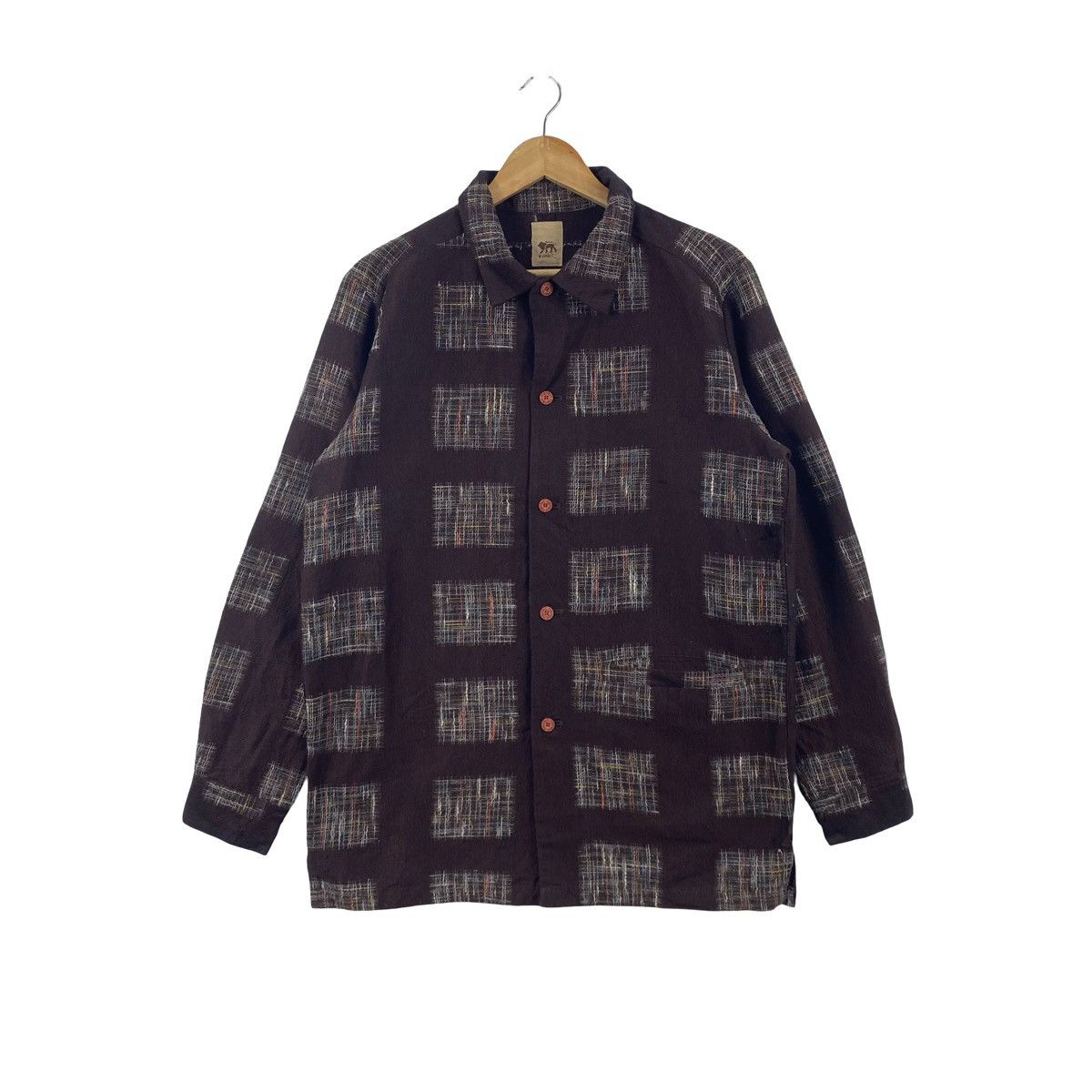 Norbit Vintage NORBIT Textured Plaid Patchwork Button Up Shirt Size US M / EU 48-50 / 2 - 1 Thumbnail
