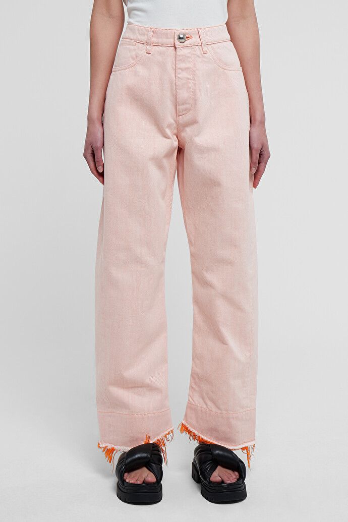 Jil Sander o1y1025 Denim Pant in Salmon Pink Size 25" / US 0 / IT 36 - 1 Thumbnail