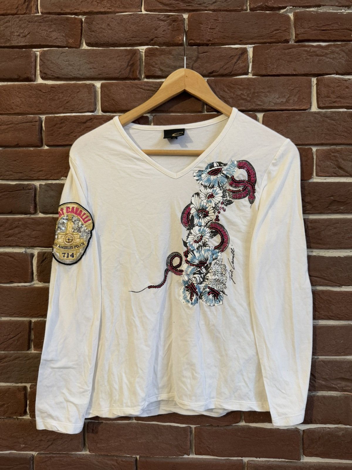 Just Cavalli Rare Just Cavalli Snake Flowers Longsleeve Shirt Designer S Size M / US 6-8 / IT 42-44 - 1 Thumbnail