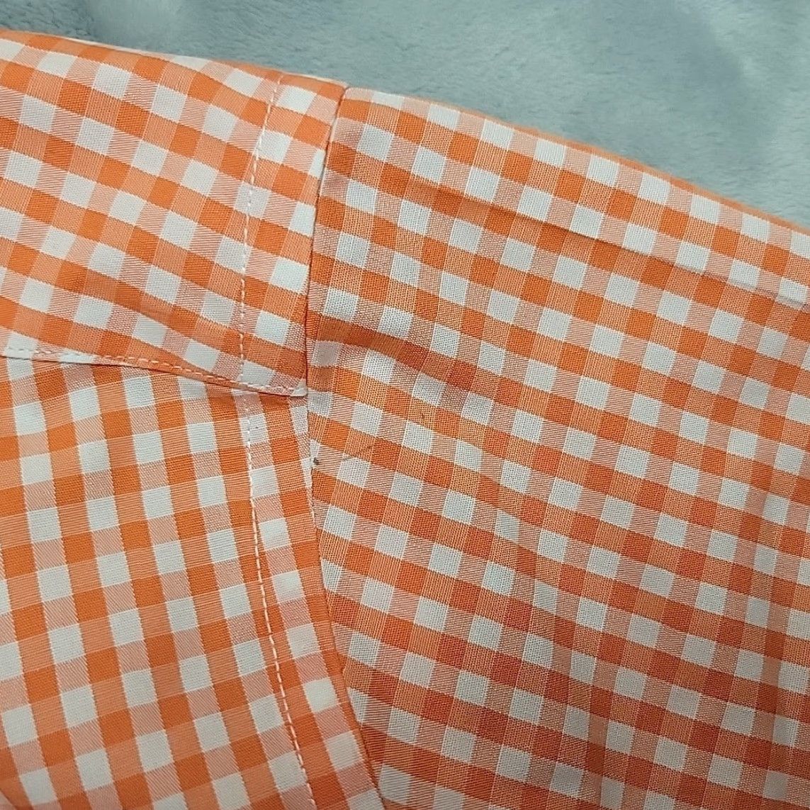Vintage VINTAGE L.L. Bean Shirt Mens M Orange Gingham Plaid 100% Cotton Traditional Button-Up Casual Men Size US M / EU 48-50 / 2 - 4 Thumbnail