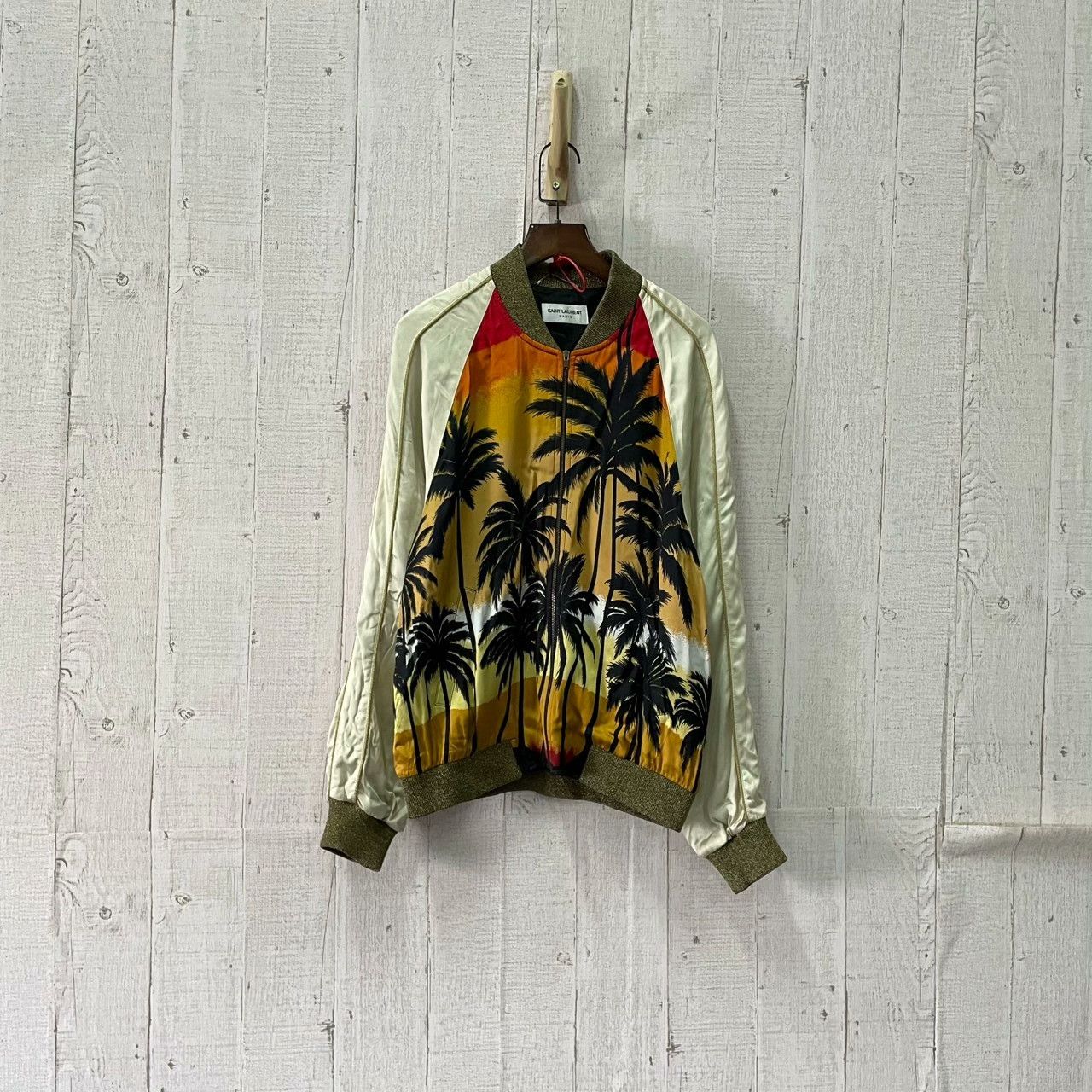 Saint Laurent Paris Saint Laurent Palm Tree Satin Jacket Size US S / EU 44-46 / 1 - 1 Thumbnail