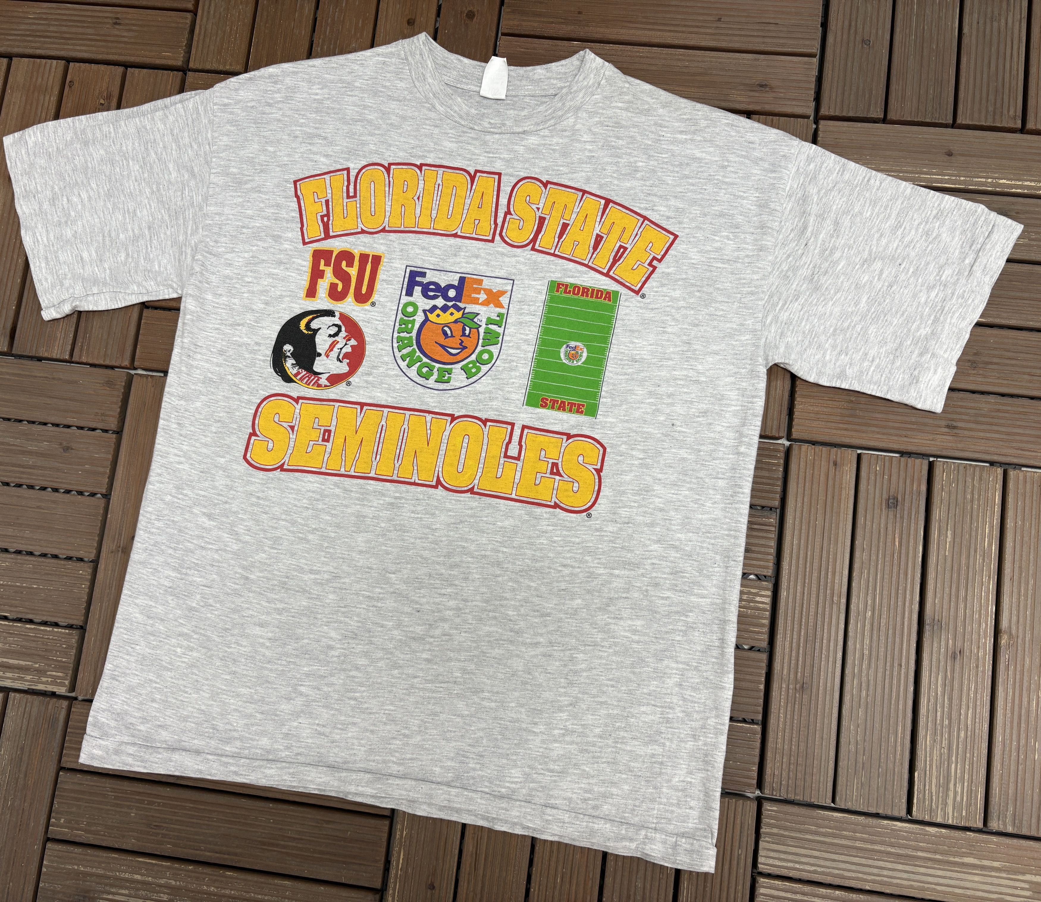 Vintage Florida State Seminoles Orange Bowl Vintage Grey T-Shirt Tee Size US L / EU 52-54 / 3 - 2 Thumbnail