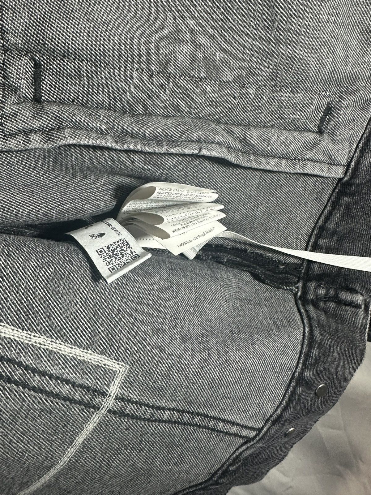 Off-White OFF WHITE DENIM STRIPER JACKET Size US L / EU 52-54 / 3 - 6 Thumbnail
