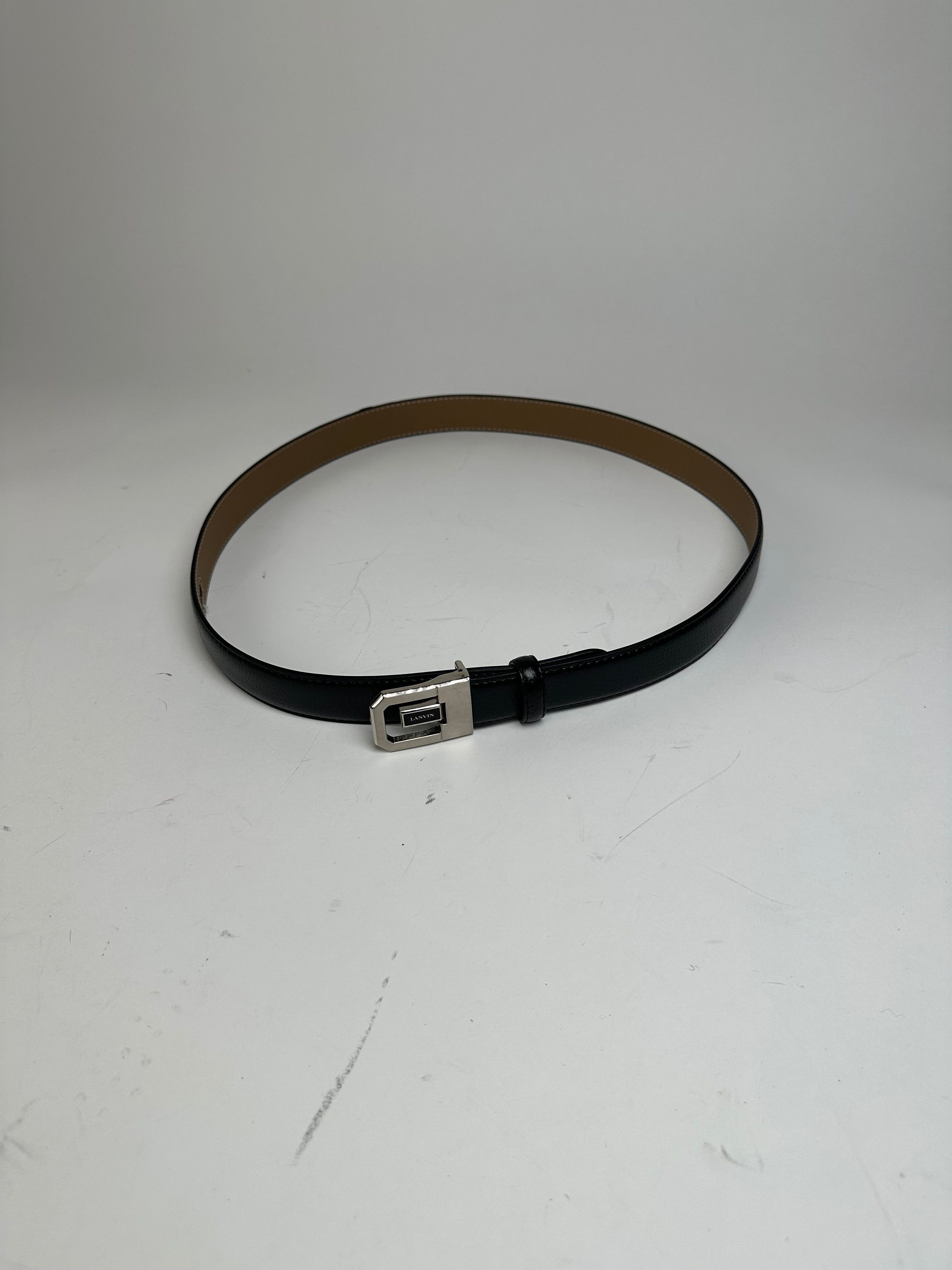 Lanvin Vintage Snake Emblossed Leather Belt Black Size ONE SIZE - 1 Thumbnail