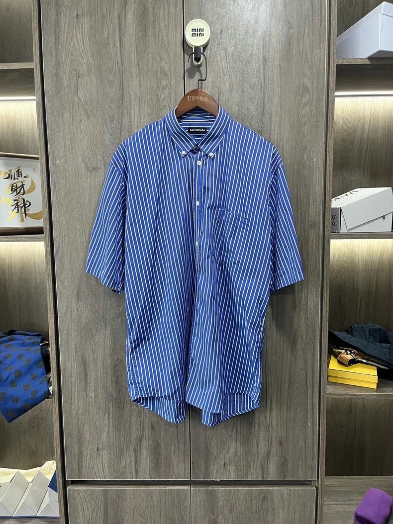 Balenciaga Balenciaga Blue Striped Shirt - dmc Size US M / EU 48-50 / 2 - 1 Thumbnail