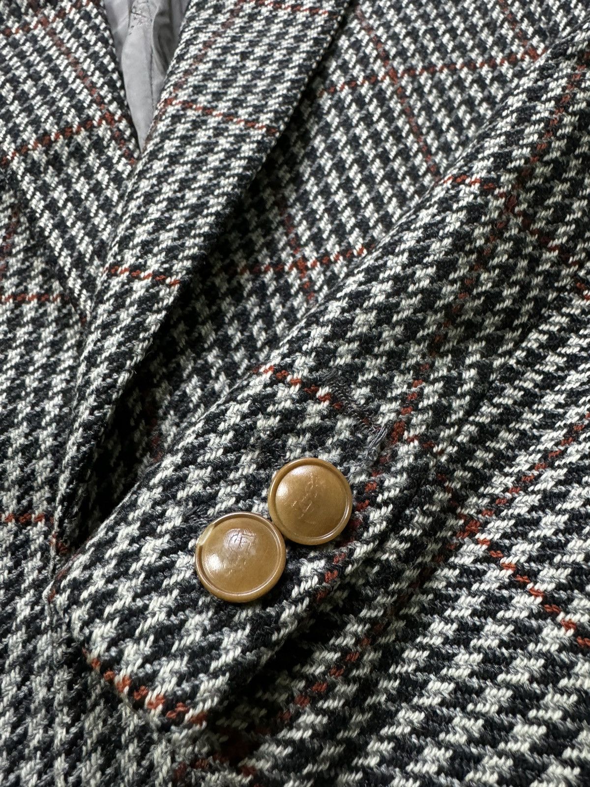 Vintage × Yves Saint Laurent Vintage Yves Saint Laurent Men's Houndstooth Blazer Jacket Size 44L - 4 Thumbnail