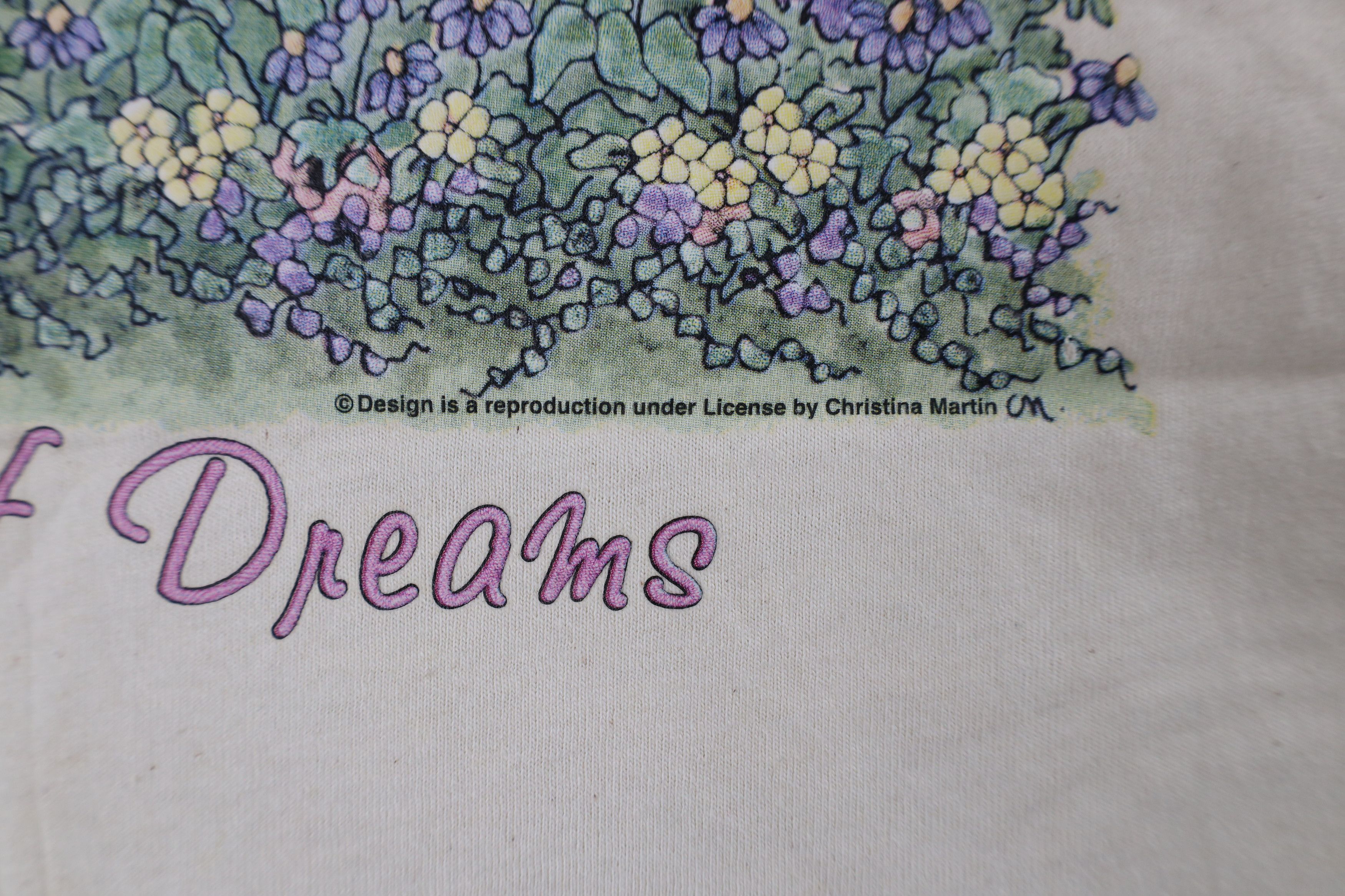 Vintage Vintage 90s Streetwear Field of Dreams Flower T-Shirt Beige Size XL / US 12-14 / IT 48-50 - 6 Thumbnail