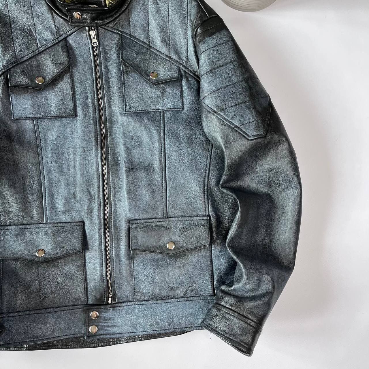 Vintage Unique Motorcycle Racing Switzerland Leather Jacket Big Logo Size US M / EU 48-50 / 2 - 4 Thumbnail