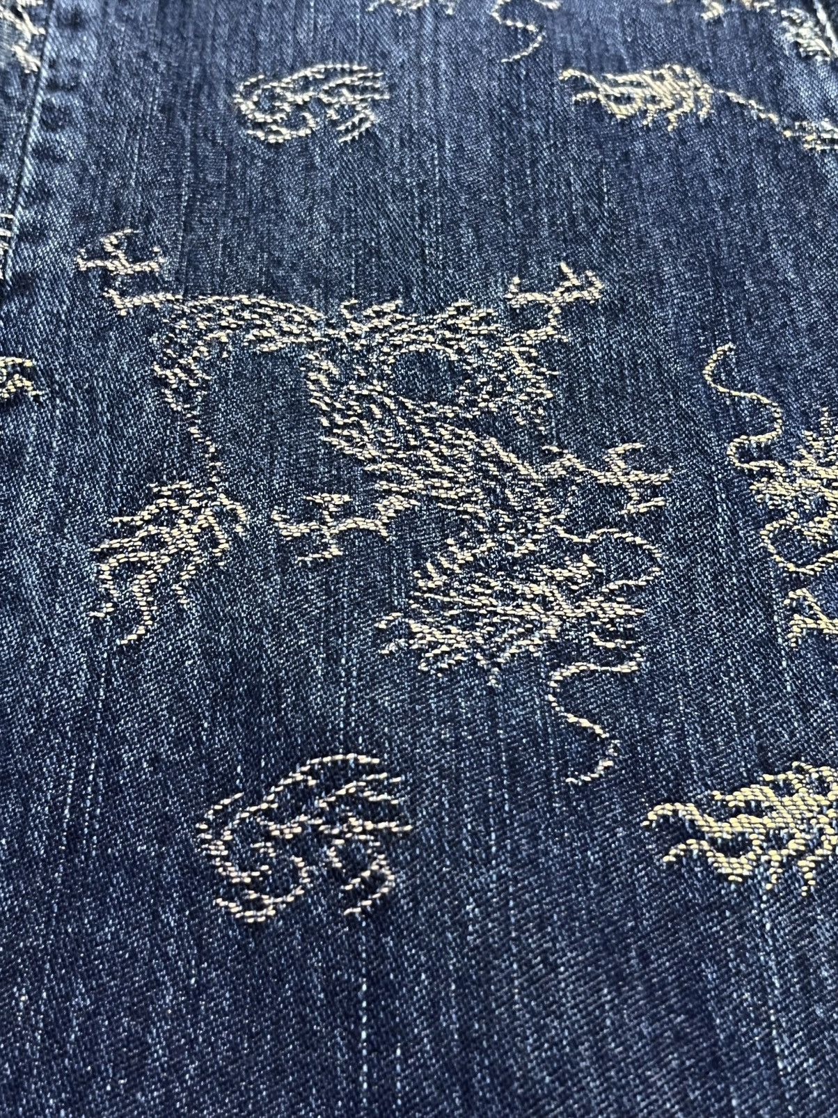 Eternal RARE! Eternal Kura Dragon Jacquard Denim Made in Japan Size US 36 / EU 52 - 10 Thumbnail