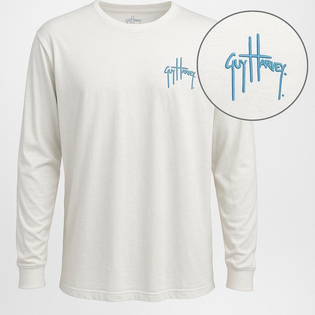Guy Harvey Men's Guy Harvey Long Sleeve T-Shirt Size 2XL White Size US XL / EU 56 / 4 - 2 Thumbnail