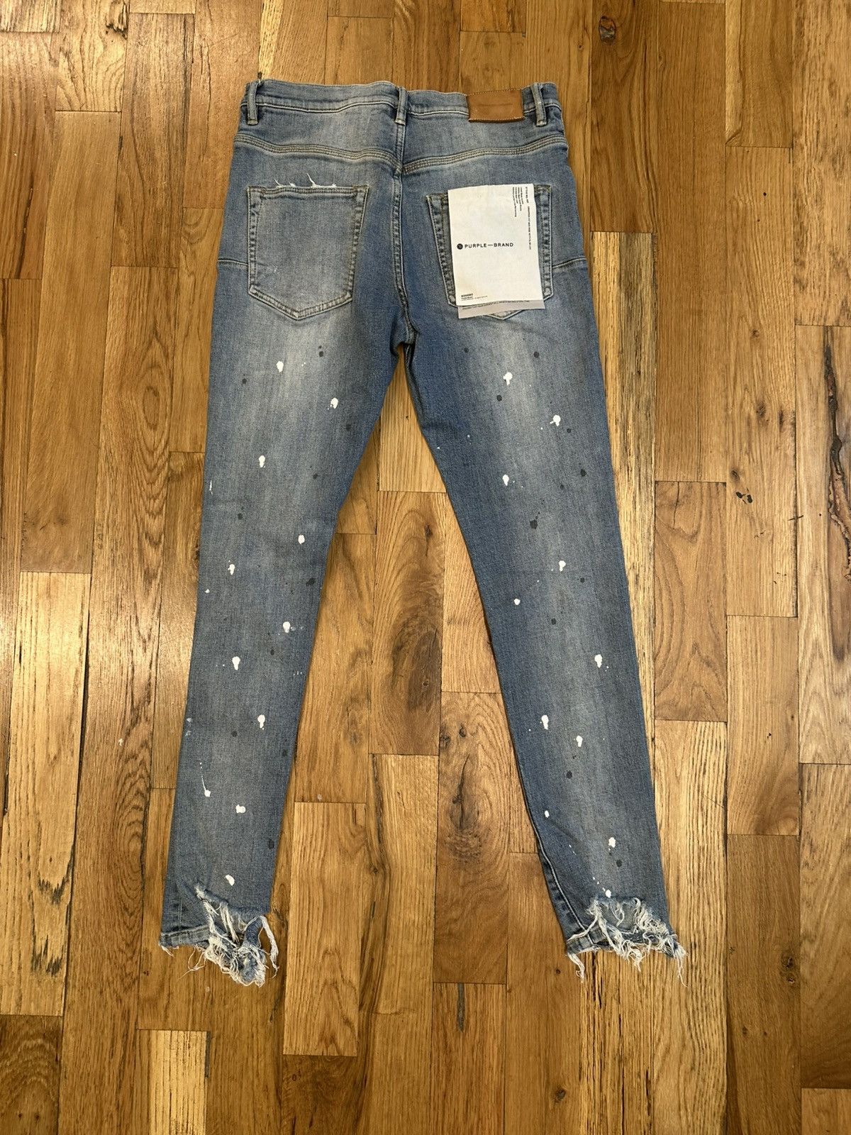Purple Brand Purple Brand Knee Distress Splatter Blue Denim Size 30 Size US 30 / EU 46 - 2 Thumbnail