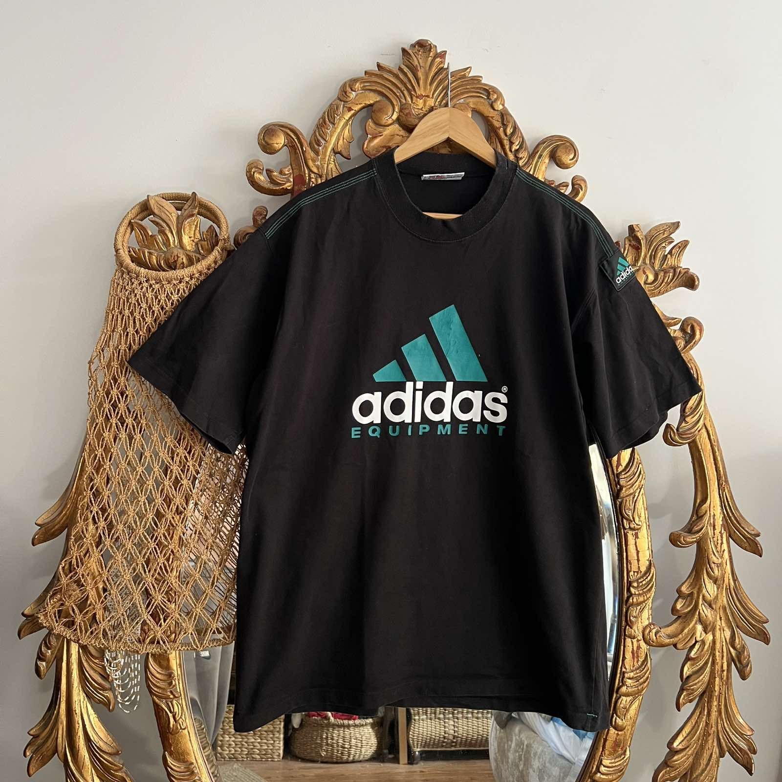Adidas × Vintage Vintage Adidas Equipment Black T-shirt Big Logo Y2K Sz XL Size US XL / EU 56 / 4 - 1 Thumbnail