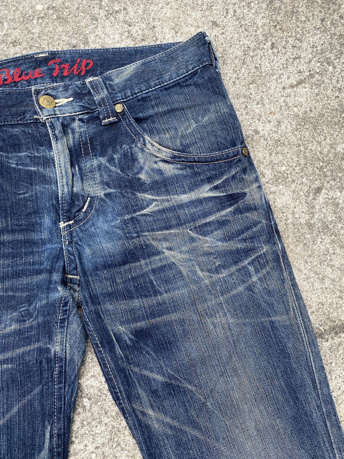 Edwin × Japanese Brand × Tornado Mart 2000s - Edwin Blue Trip Claw Marks Design Flare Denim Size US 32 / EU 48 - 9 Thumbnail