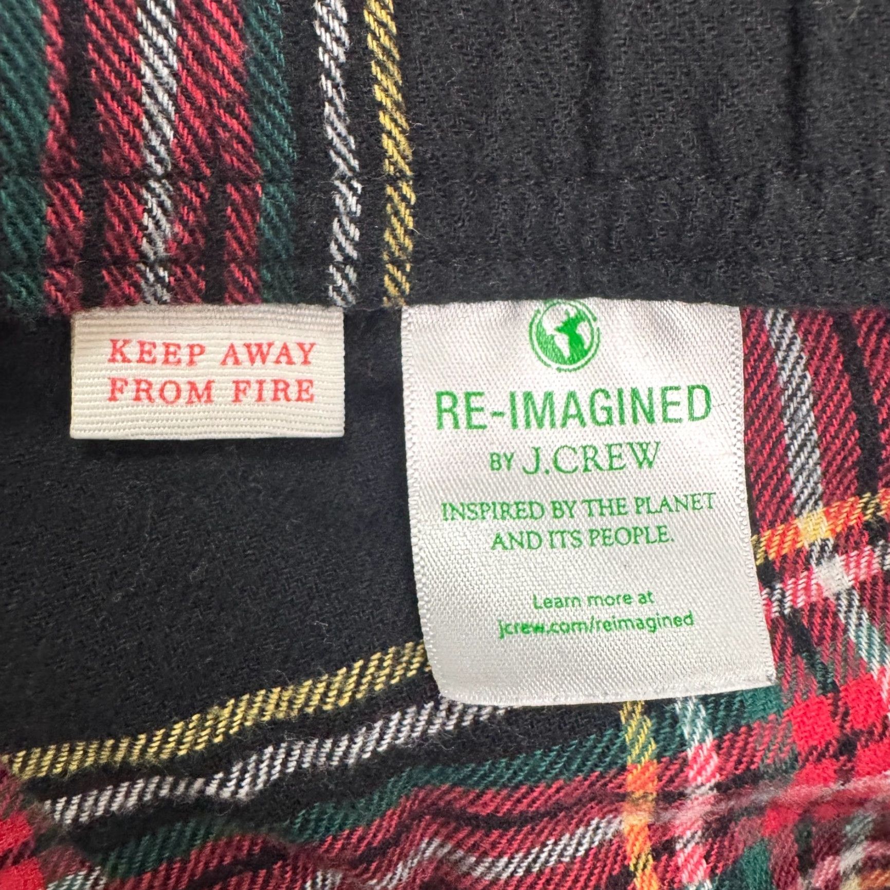 J.Crew VINTAGE J.Crew Tartan Flannel Pajama Pants Mens Medium Red Black Plaid Cotton Lounge Size US 31 - 6 Thumbnail