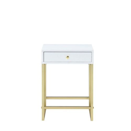 Designer × Homemade ACME Coleen Side Table in White & Brass 82298 Size US L / EU 52-54 / 3 - 8 Thumbnail