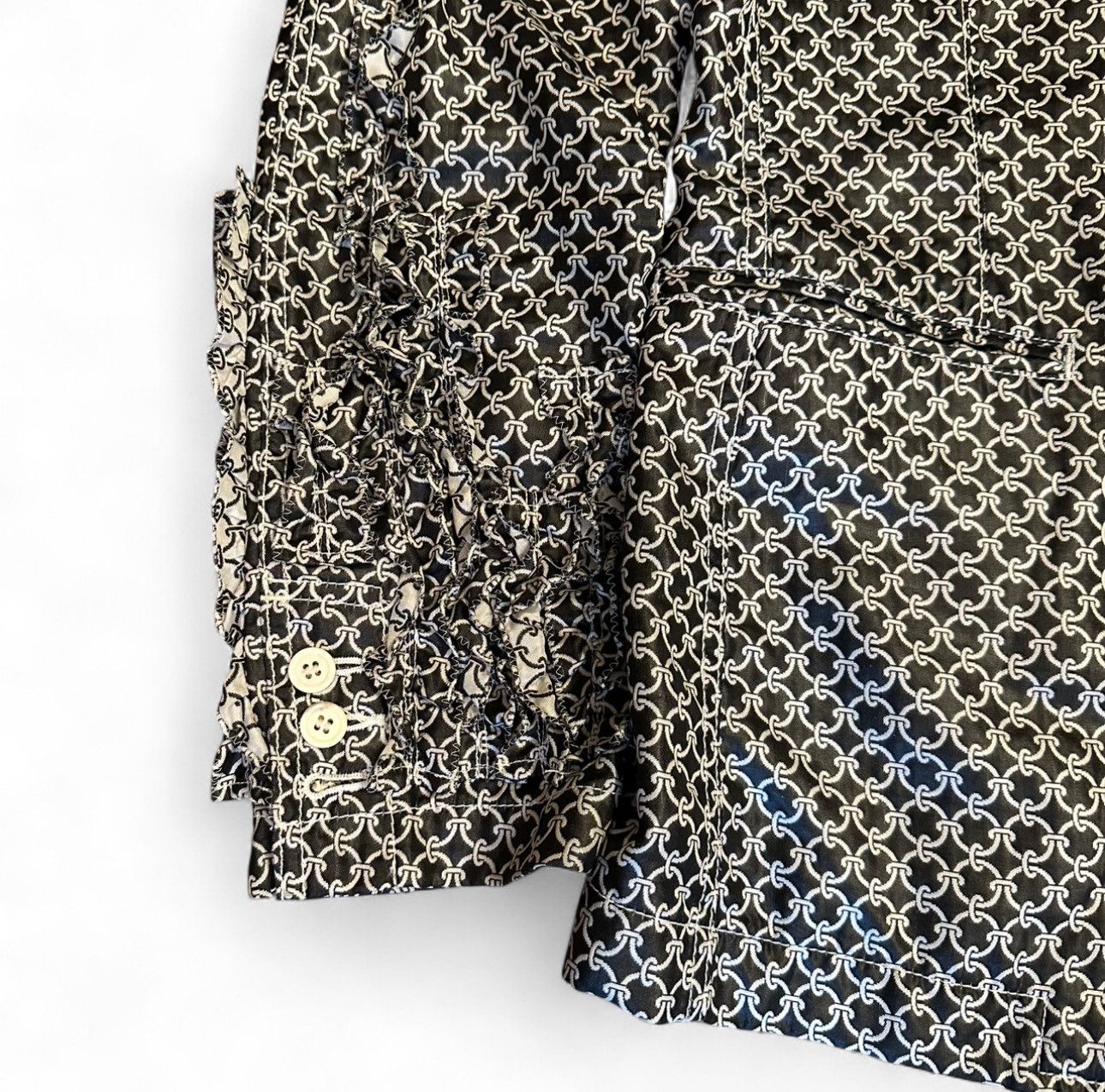 Comme des Garcons Homme Plus S/S 12 Runway Chain Pattern Blazer With Sleeve Ruffles Size 46R - 4 Thumbnail
