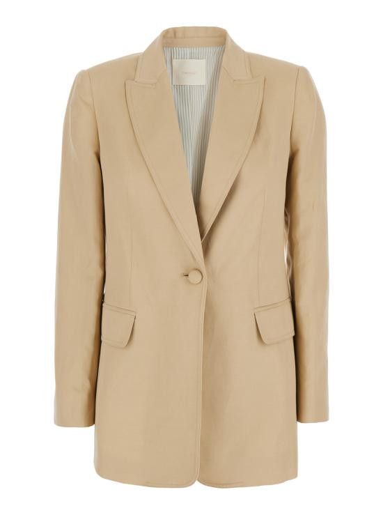 TWINSET TWINSET Women Suit Jackets 251TE214012145 Beige Size L / US 10 / IT 46 - 1 Thumbnail
