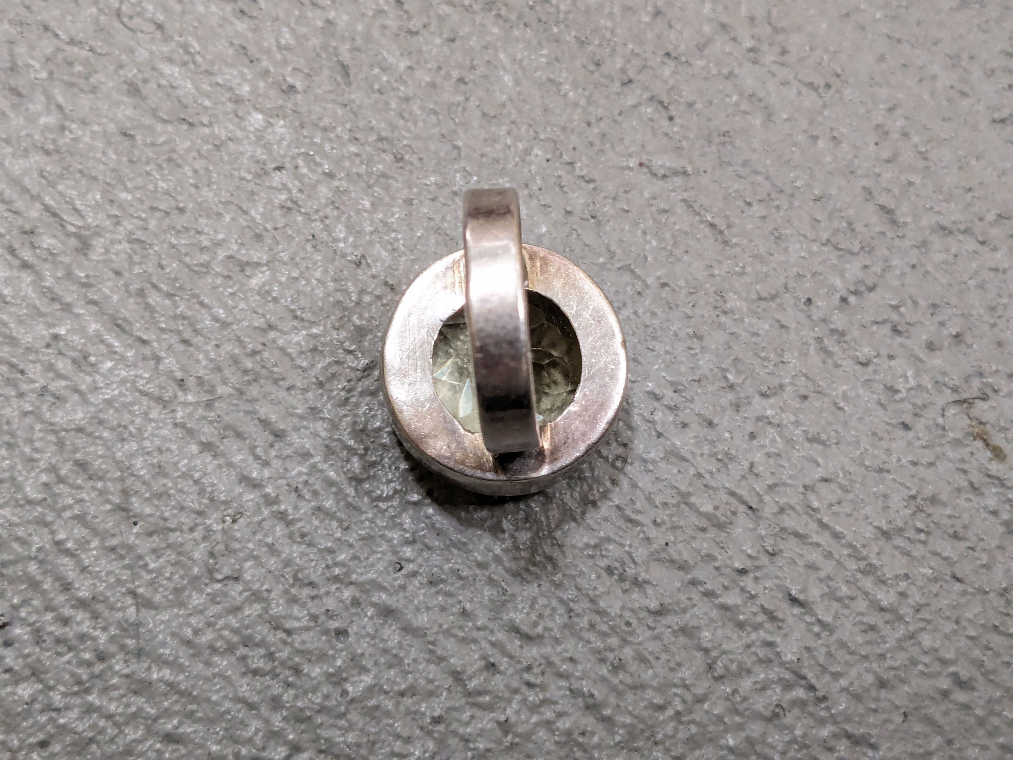 Jewelry × Vintage Sterling Silver Ring Size 7.5 Citrine Round Modern Cocktail Size ONE SIZE - 8 Thumbnail