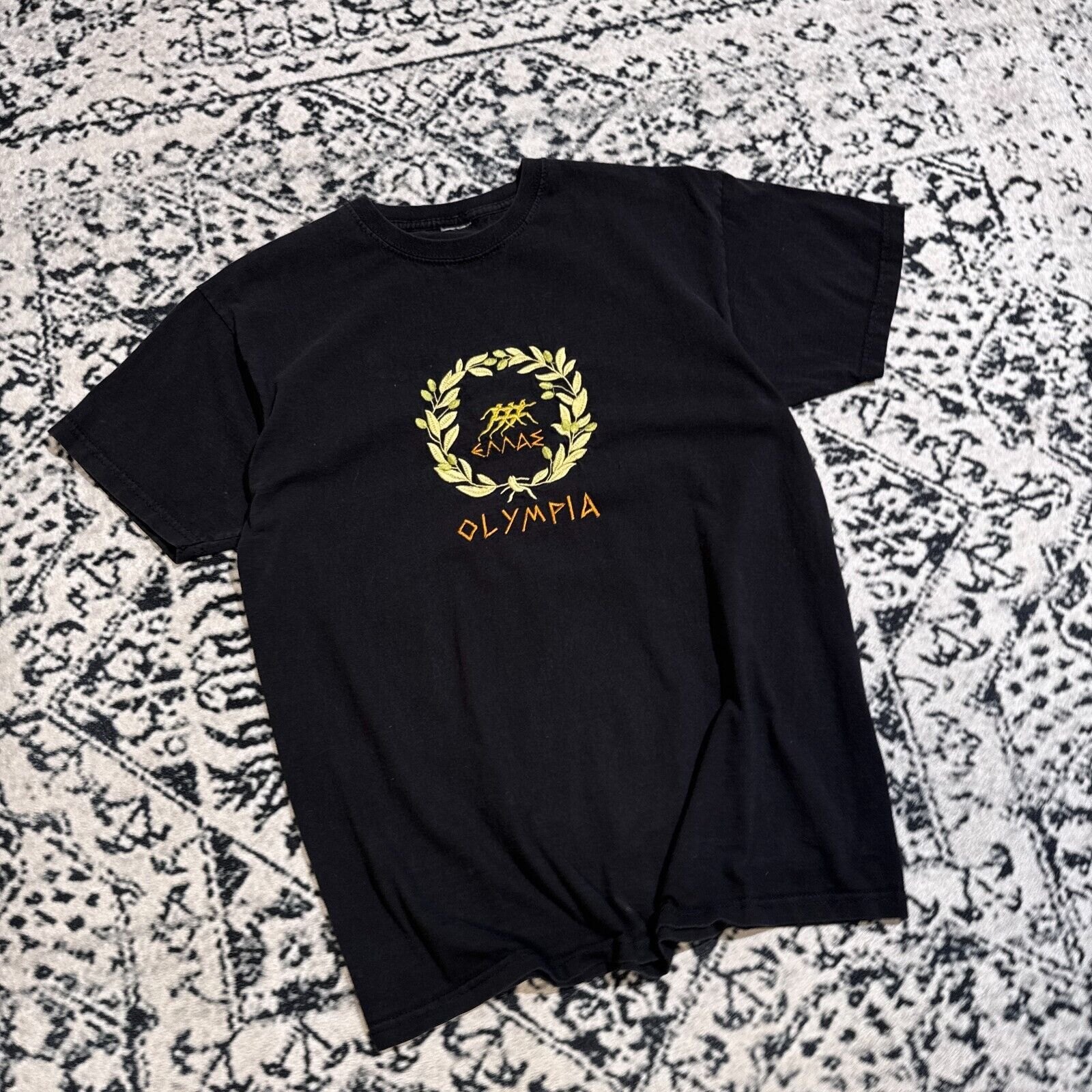 Vintage Vintage Black Cotton T-Shirt Size M Olympia Olymp Zeus 90s Size M / US 6-8 / IT 42-44 - 8 Thumbnail