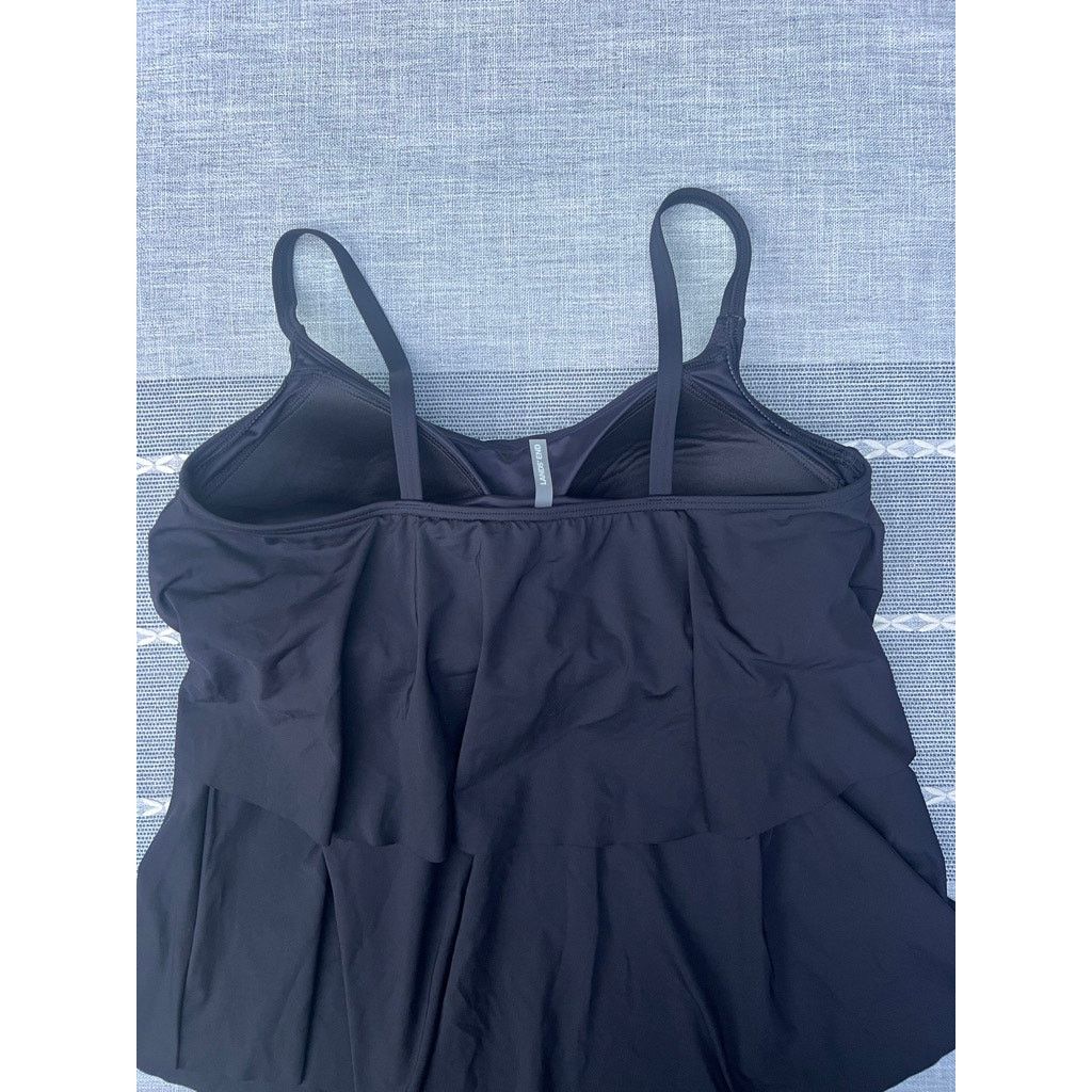 Lands' End Land's End Bathing Swim Suit Tankini Top 10 Black Modest EUC Size ONE SIZE - 3 Thumbnail