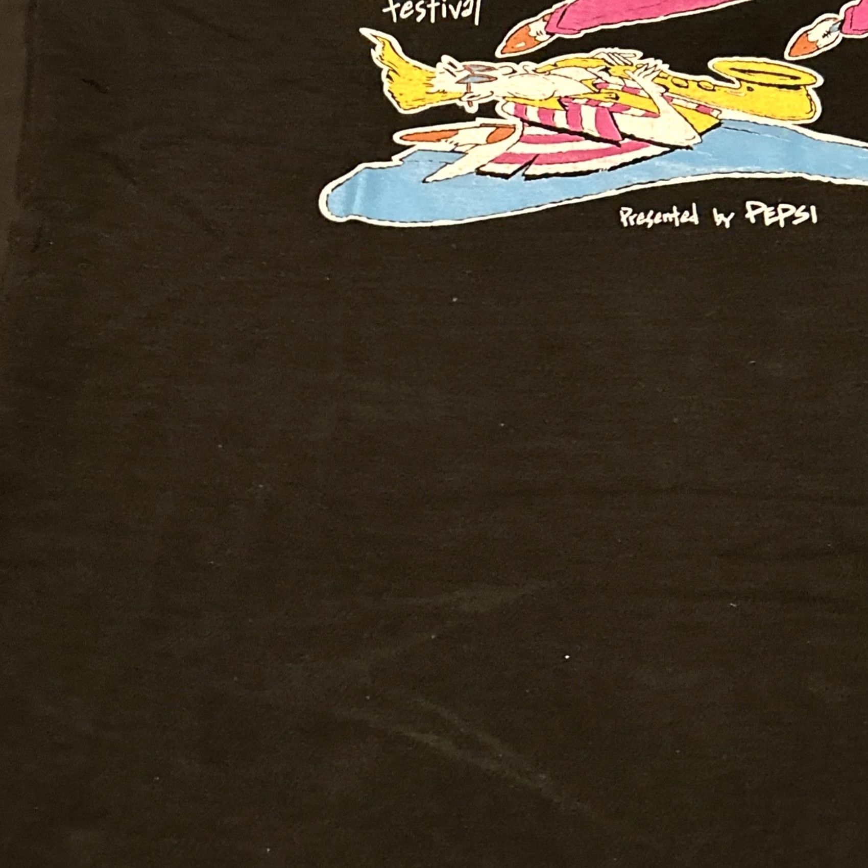 Fruit Of The Loom VINTAGE Pepsi JAZZ Festival Music Shirt Kansas City Blues 1994 L Black USA Mens Size US L / EU 52-54 / 3 - 3 Thumbnail