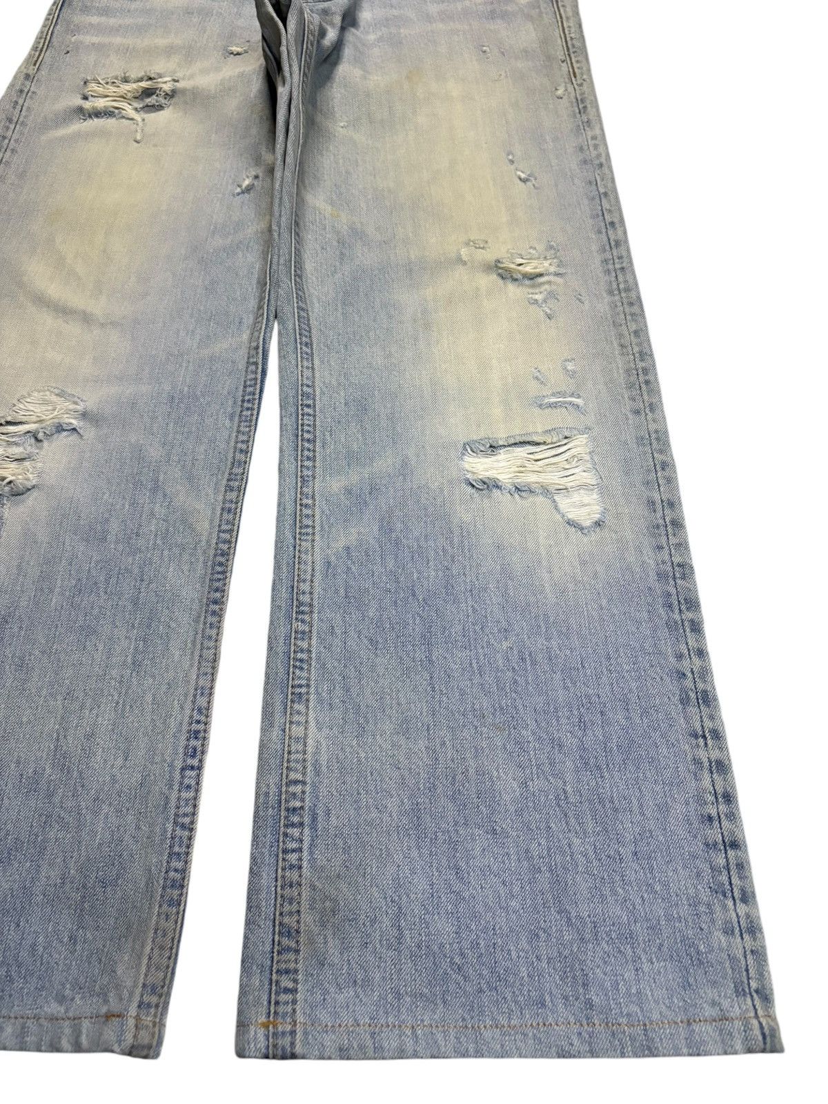 Ruehl No. 925 Vintage Ruehl Button Fly Bleached Distress Loose Baggy Jeans Size US 35 - 7 Thumbnail
