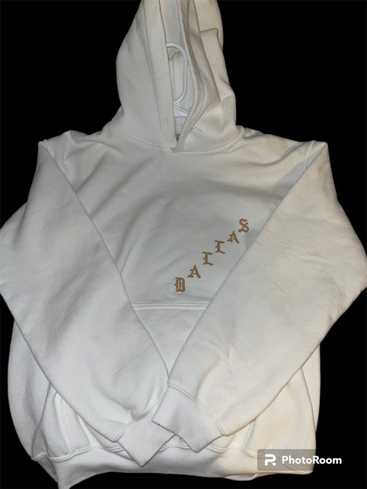 image of Kanye West Tlop Dallas Pop Up Hoodie in White, Men's (Size Small)