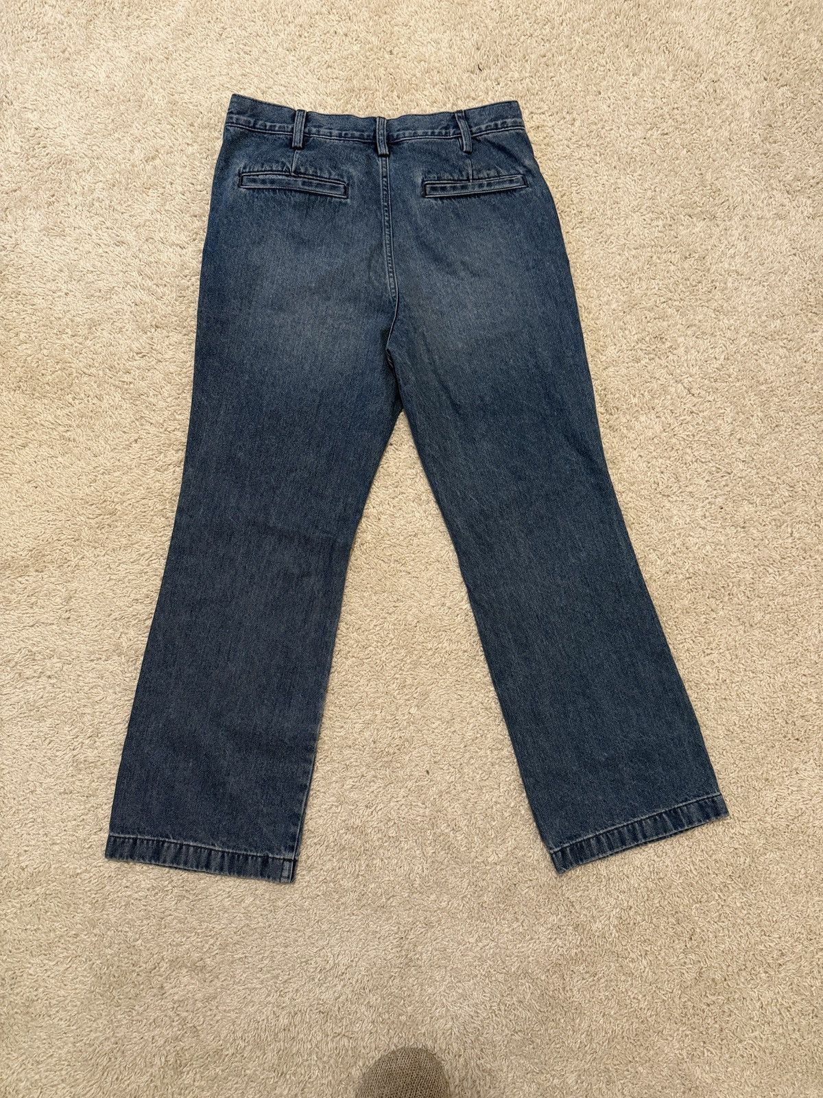 GU × Japanese Brand × Uniqlo Pleated Flared Japanese Denim GU Size US 34 / EU 50 - 2 Thumbnail