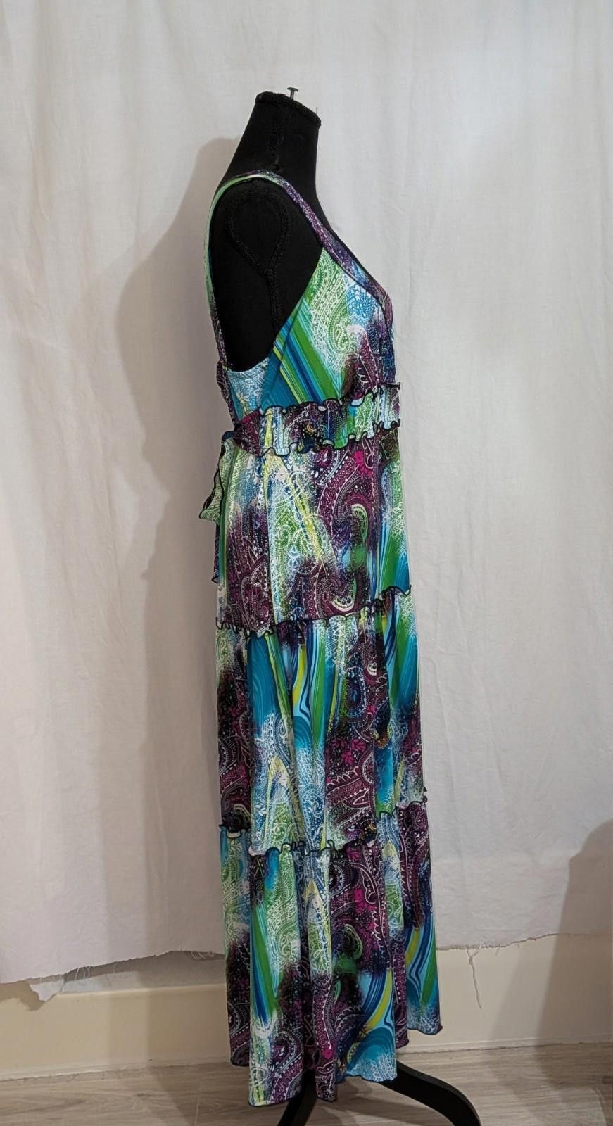 Designer Roz & Ali Paisley Fairycore Festival Maxi Dress Sz Petite 14 Size XL / US 12-14 / IT 48-50 - 4 Thumbnail
