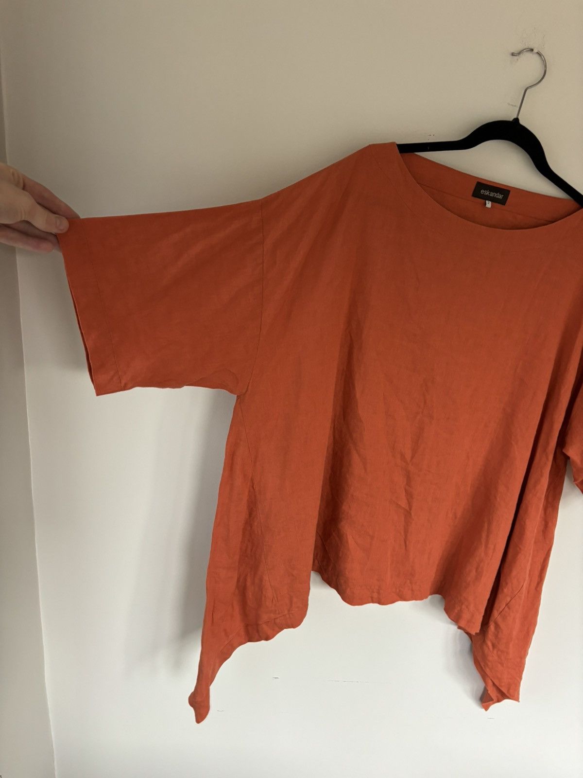 Designer × Vintage × eskandar Eskandar Linen Smock Pullover Boat Neck Shirt Oversized Long Size ONE SIZE - 7 Thumbnail
