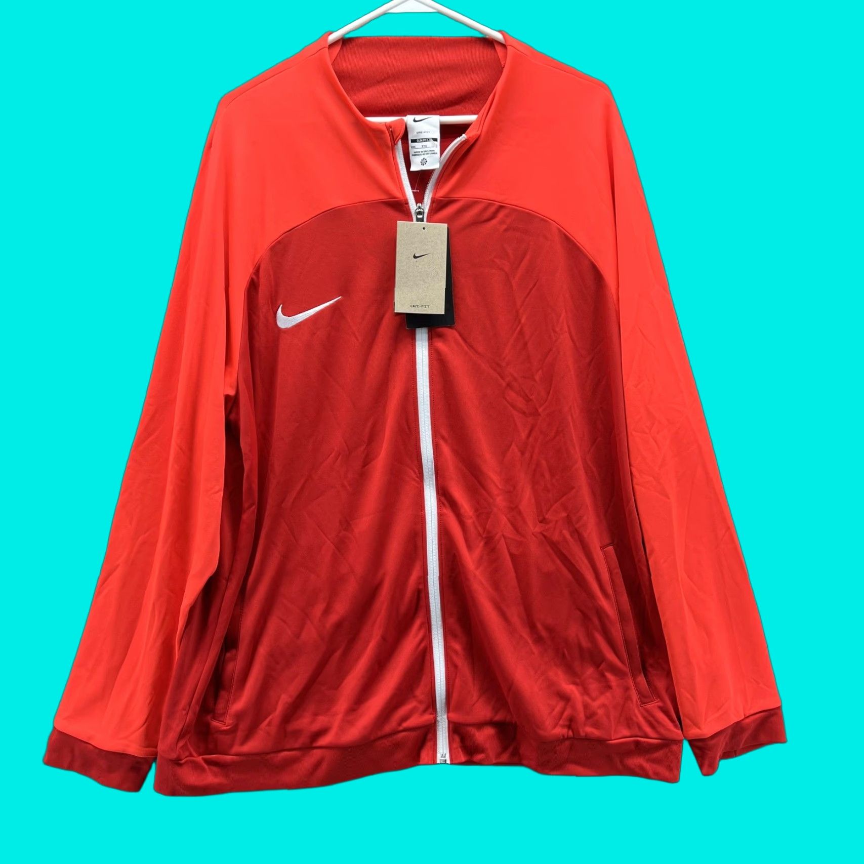 Nike Nike Track Jacket Mens 2XL Red Dri-FIT Slim Soccer Training Full Zip DH9234-657 Size US XXL / EU 58 / 5 - 1 Thumbnail