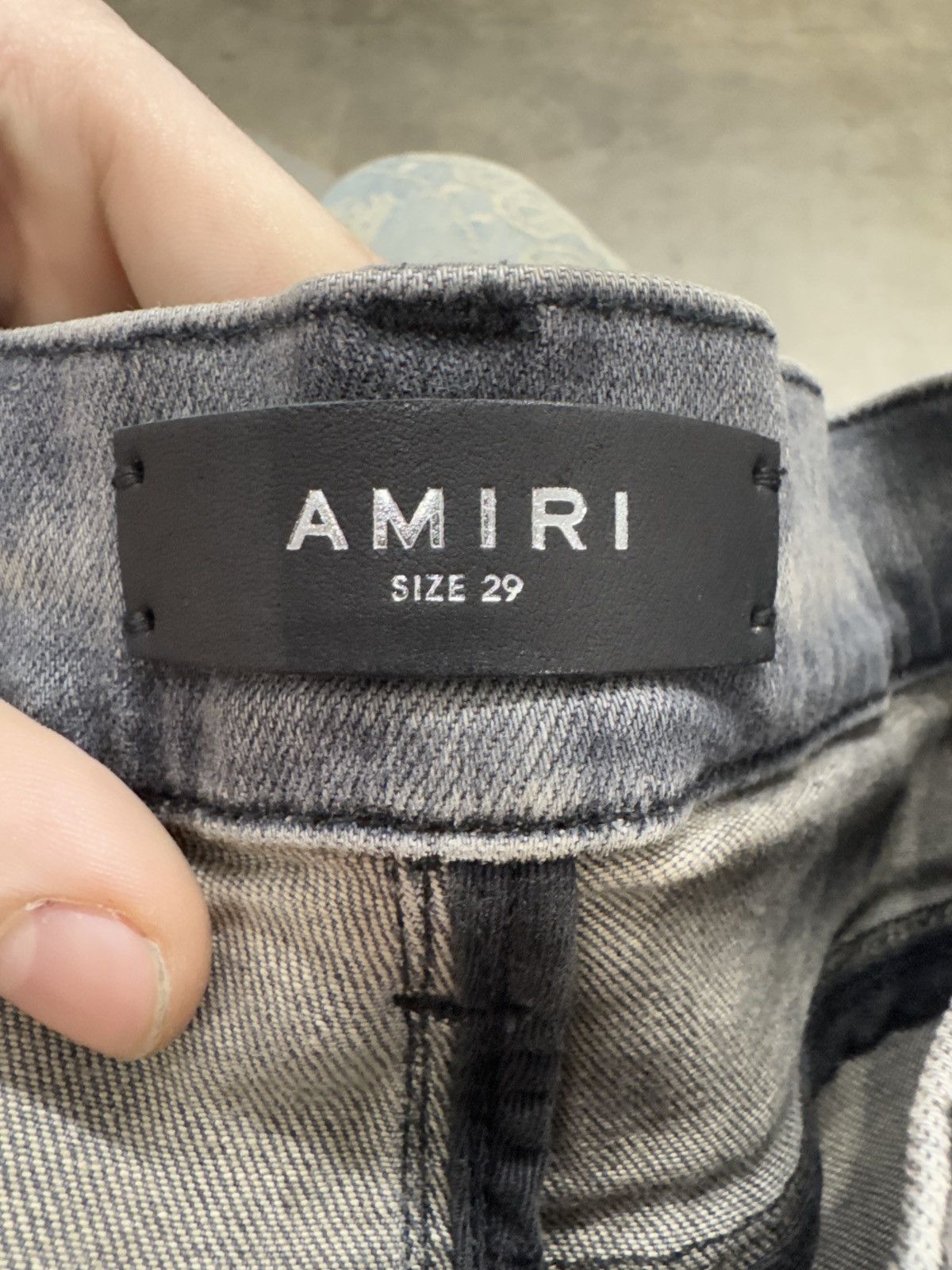Amiri AMIRI MX1 BROWN ULTRA SUEDE REPAIR JEANS VINTAGE GREY DENIM Size US 29 - 3 Thumbnail