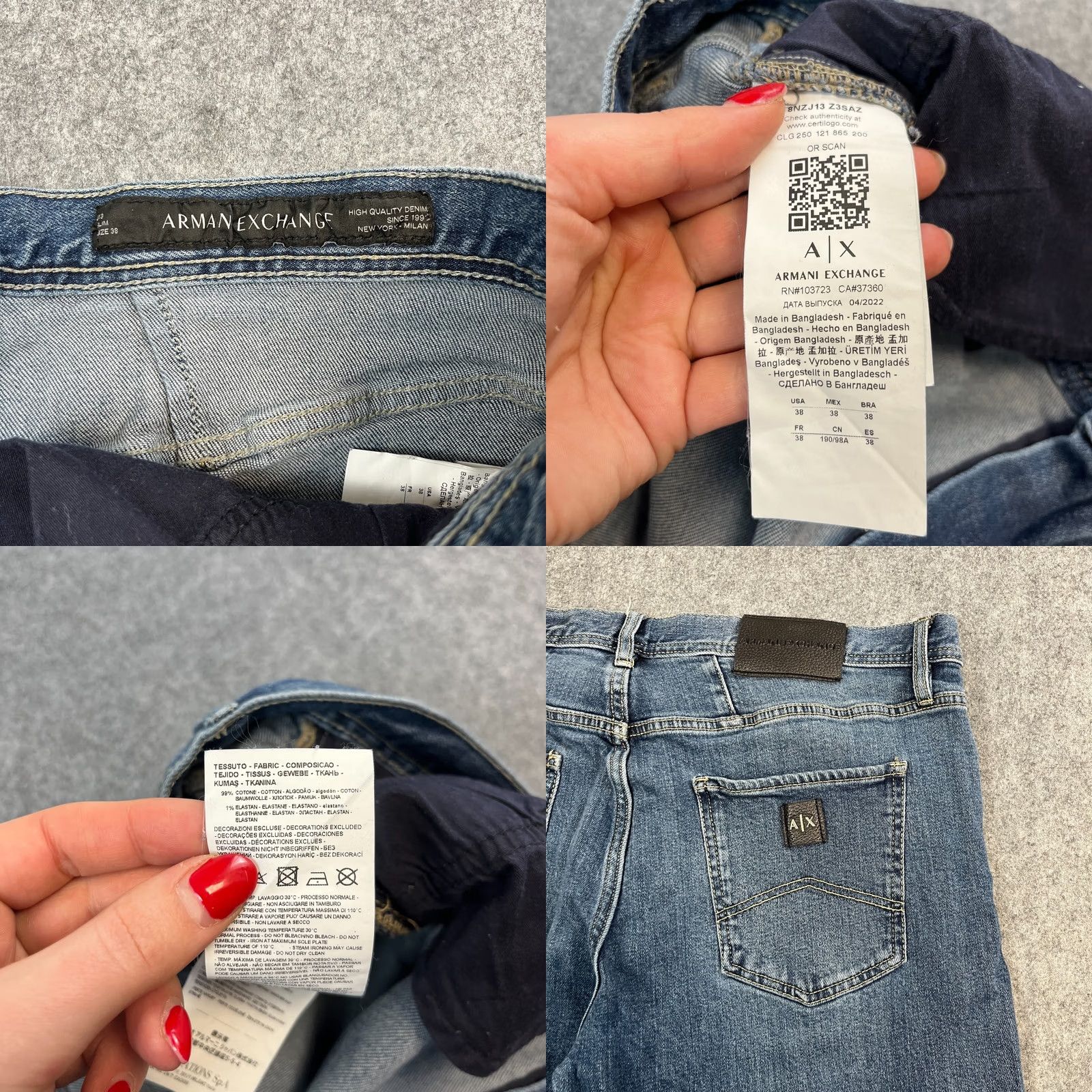 Armani Exchange Armani Exchange Jeans Slim Tapered 38 Medium Wash Blue Stretch J13 Mens Size US 38 / EU 54 - 8 Thumbnail