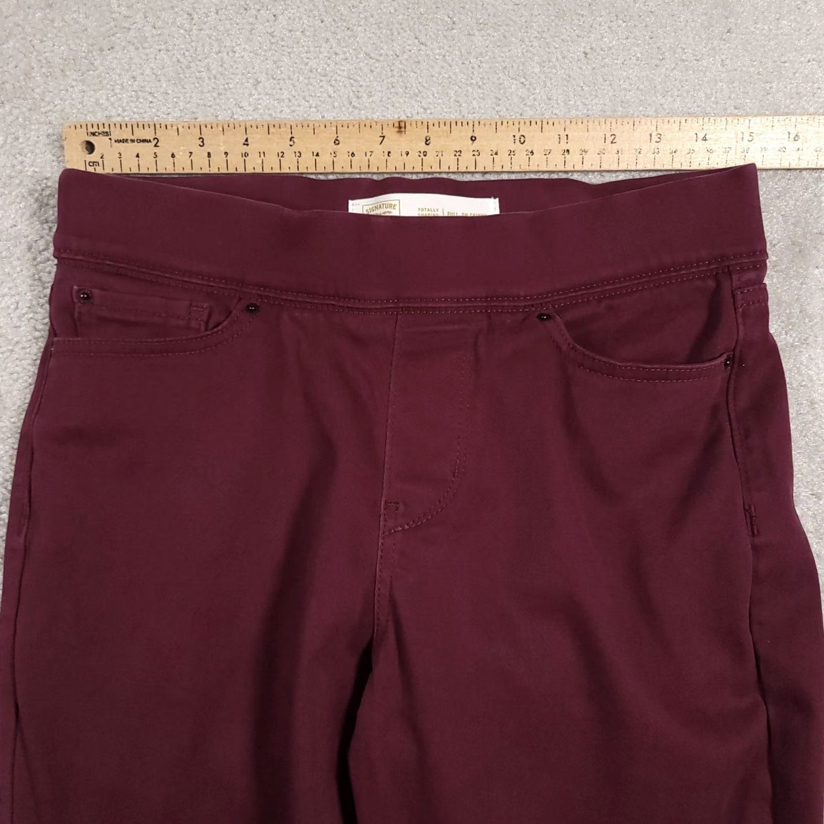 Vintage VINTAGE Levi Strauss Jeans Women's 8 Short Maroon Skinny Pull-On Totally Shaping Stretch Size 30" / US 8 / IT 44 - 5 Thumbnail