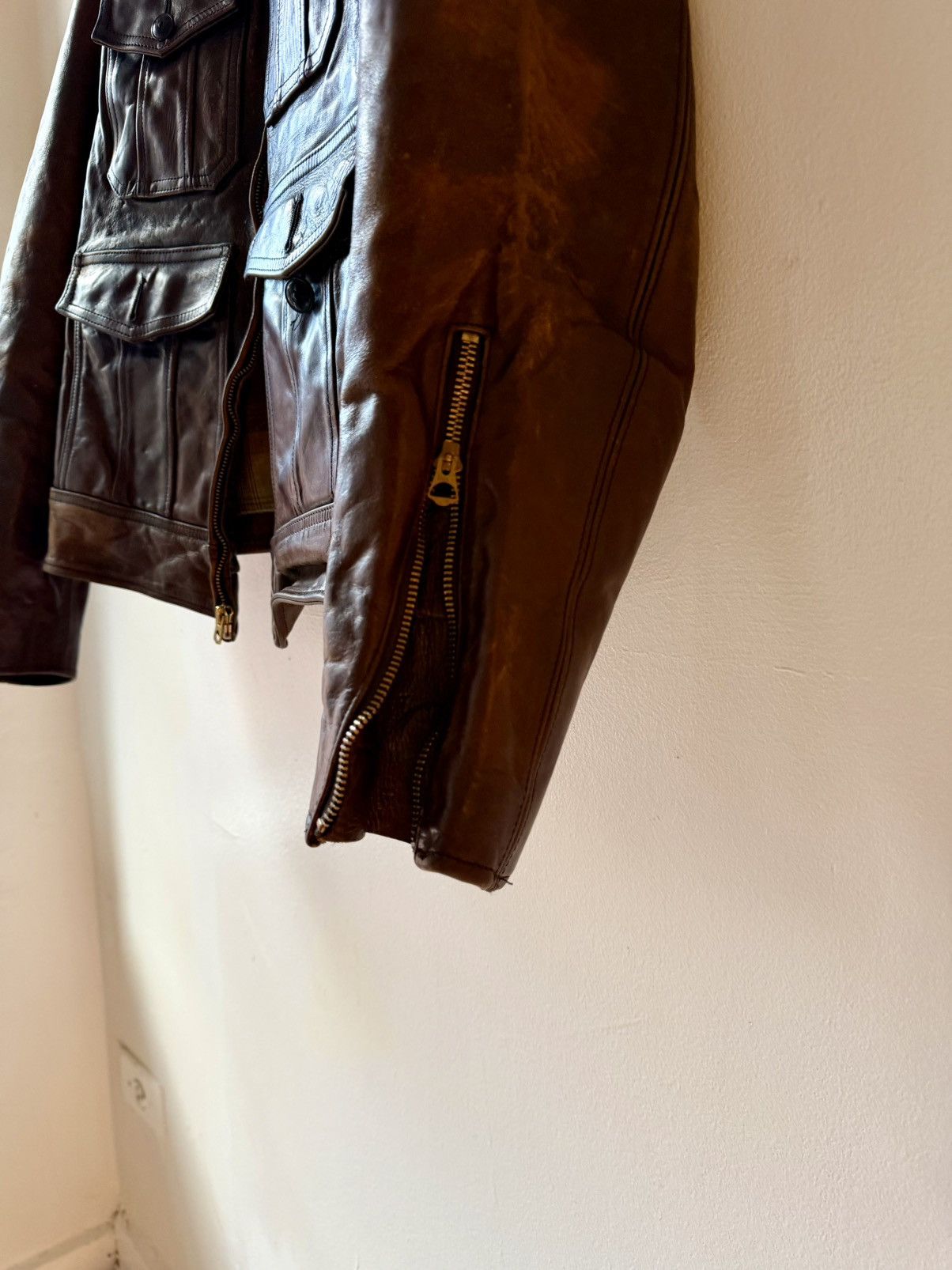 RRL Ralph Lauren RRL Fenton Brown Leather Jacket Size US L / EU 52-54 / 3 - 6 Thumbnail