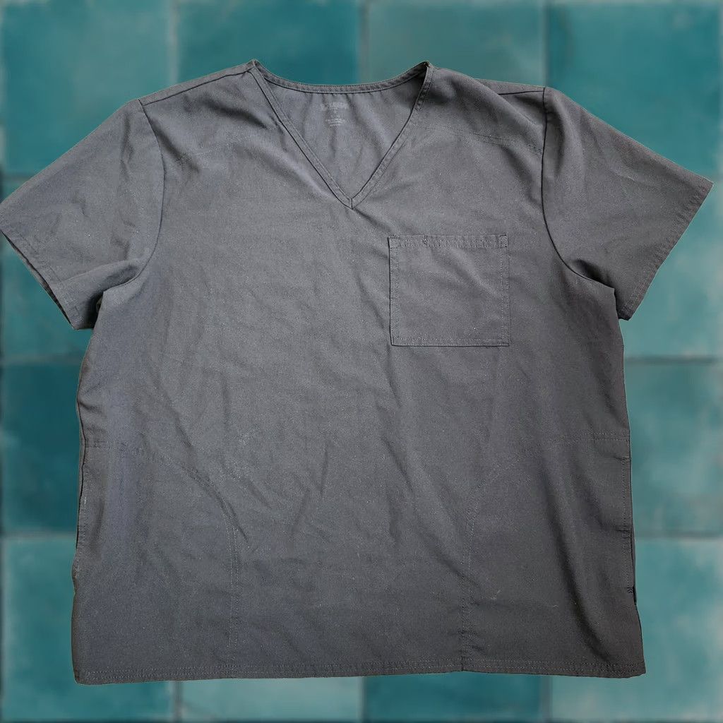 Vintage Scrubstar Women's Black Pocket Scrub Top XL Top, Pocket, Medical, Scrubstar, Women, Black, Solid, XL, Scrub Top Size XL / US 12-14 / IT 48-50 - 1 Thumbnail