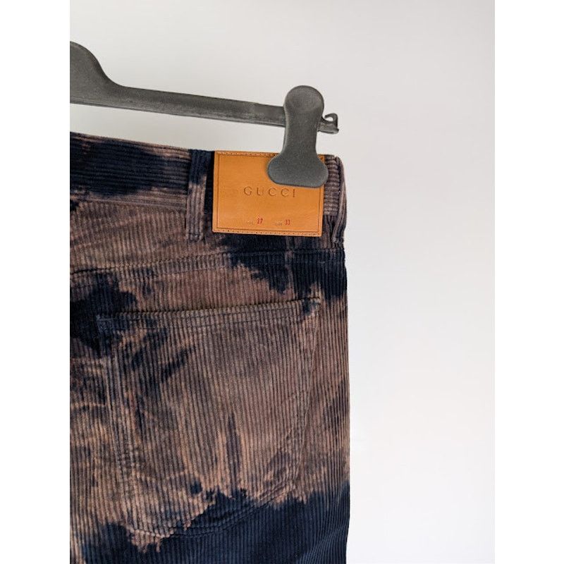 Gucci o1rshd1 Bleached Cotton Corduroy Tapered Denim Pants in Blue Size US 33 - 14 Thumbnail