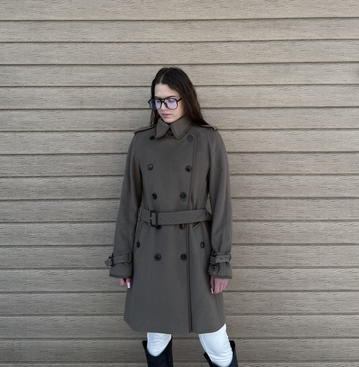 Burberry Burberry Women Trench Coat Wool Cashmere Belted UK8 USA6 Size M / US 6-8 / IT 42-44 - 1 Thumbnail