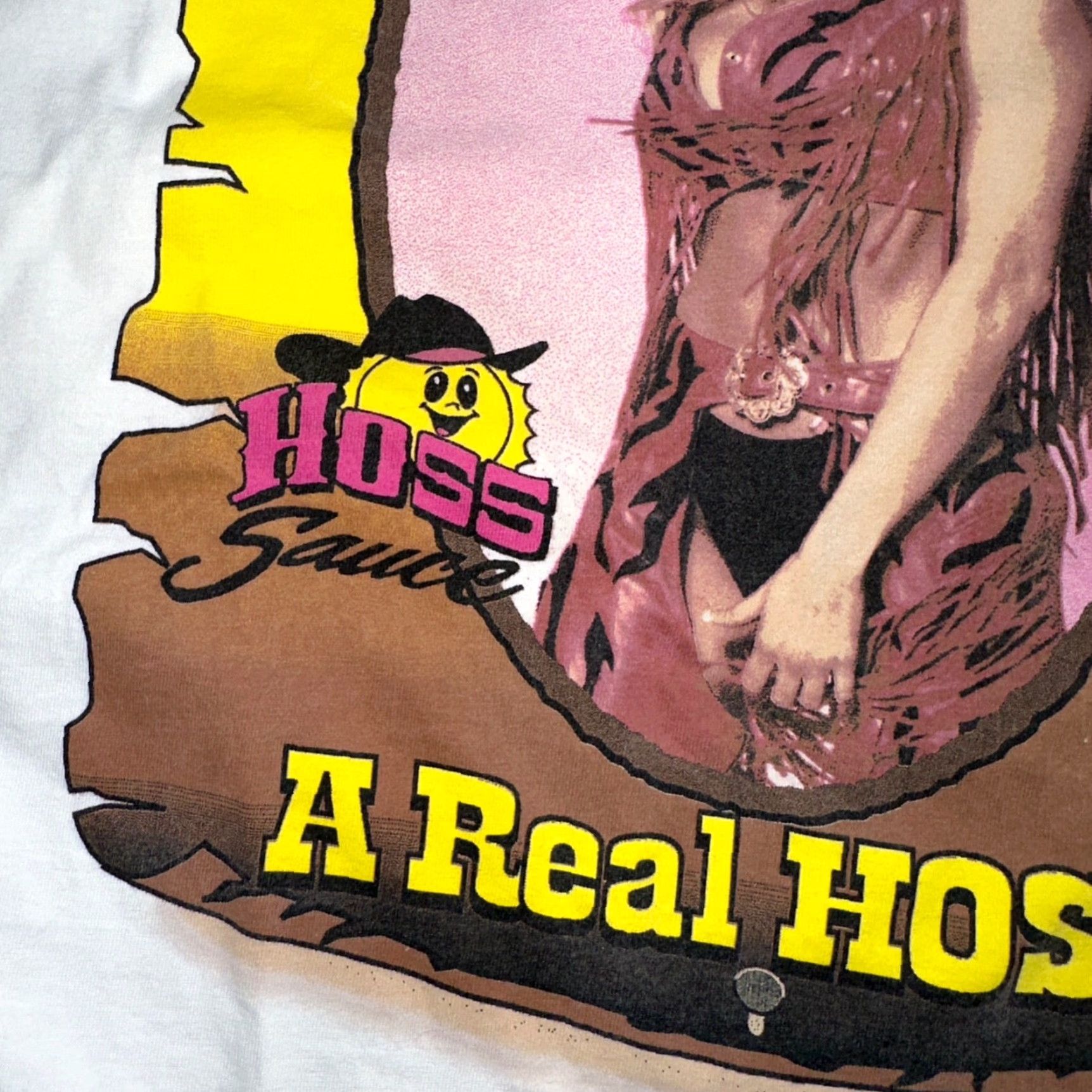 Vintage VINTAGE T-Shirt Mens XL White Real Hoss Sauce VTG 70s 80s 90s Graphic Print Crew Neck Short Sleeve Spring Summer Fall Winter Size US XL / EU 56 / 4 - 4 Thumbnail