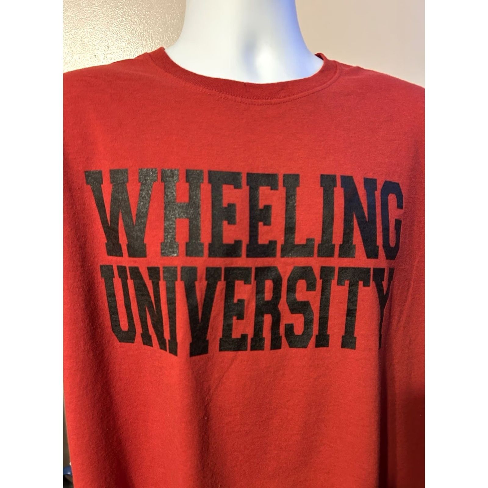 Spell Wheeling University Shirt Adult XL Red Short Sleeve Crew Neck Front Spell Out Size US XL / EU 56 / 4 - 4 Thumbnail