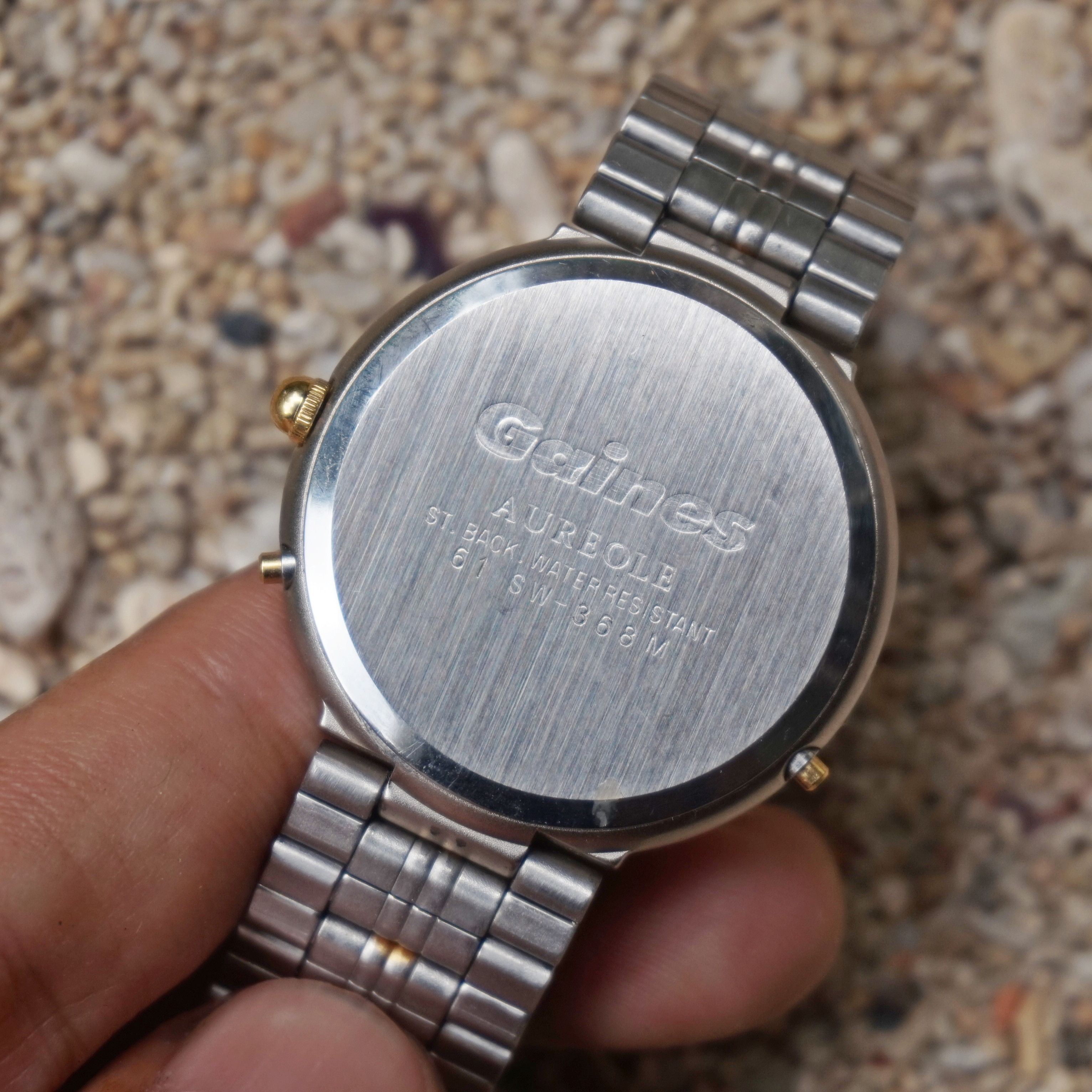 Vintage 80S Aureole Swiss Moonphase dualtone watch Size ONE SIZE - 7 Thumbnail