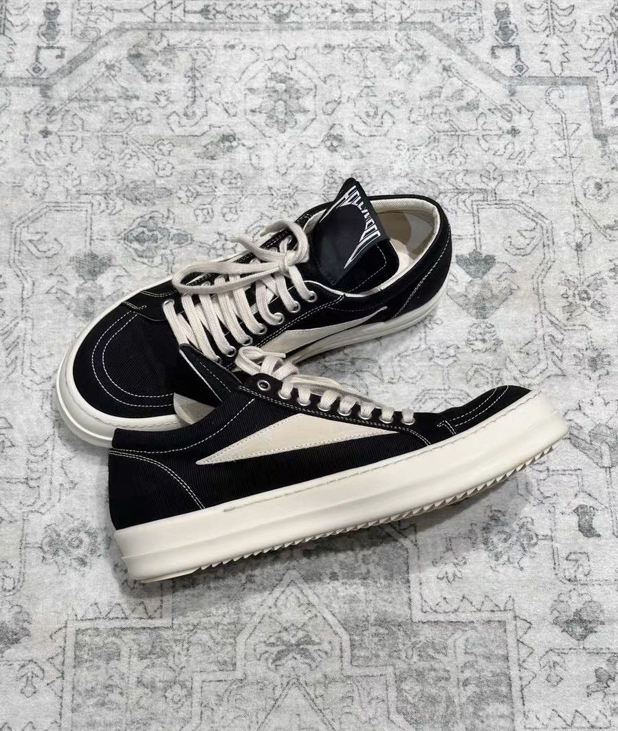 Rick Owens Rick Owens DRKSHDW new canvas sneakers, black & white Size US 8.5 / EU 41-42 - 4 Thumbnail