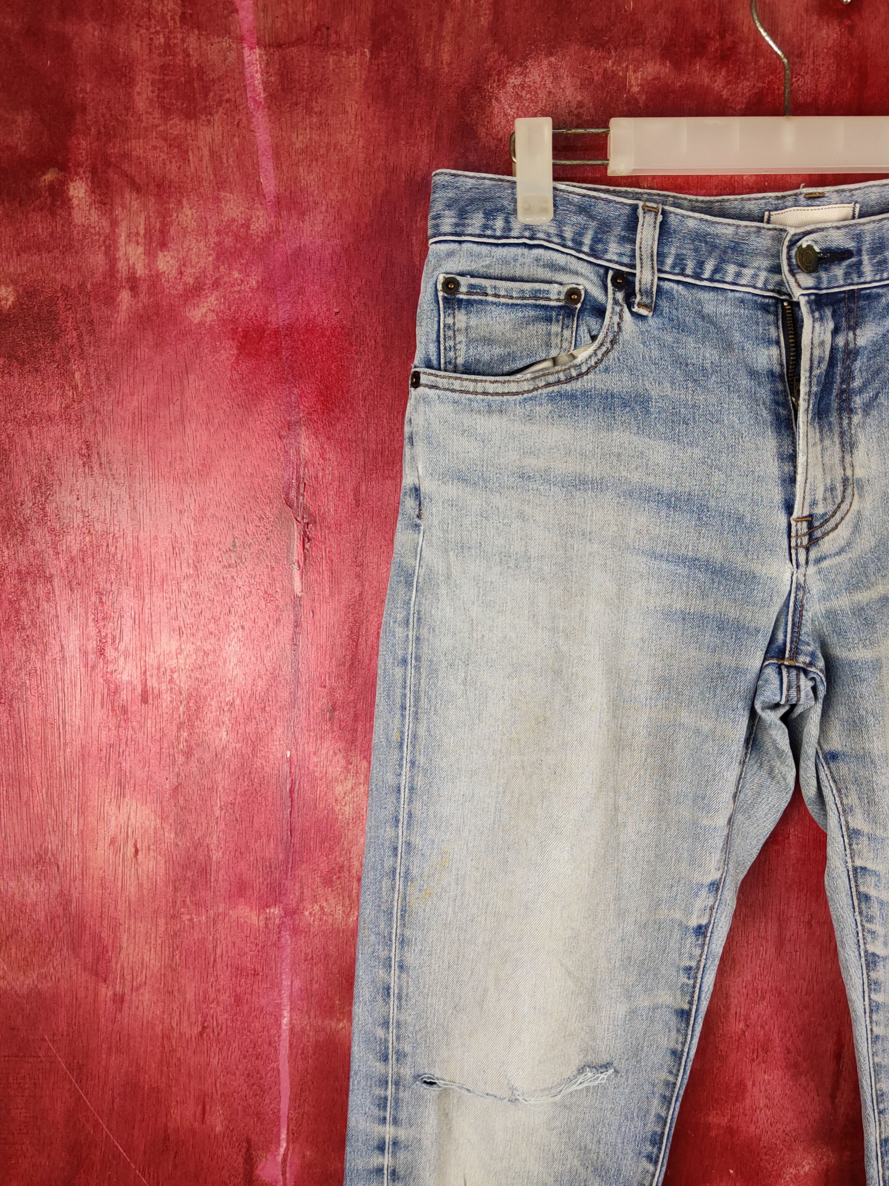 Japanese Brand Uniqlo Blue Distressed Multipocket Denim #S1583 Size US 31 - 3 Thumbnail
