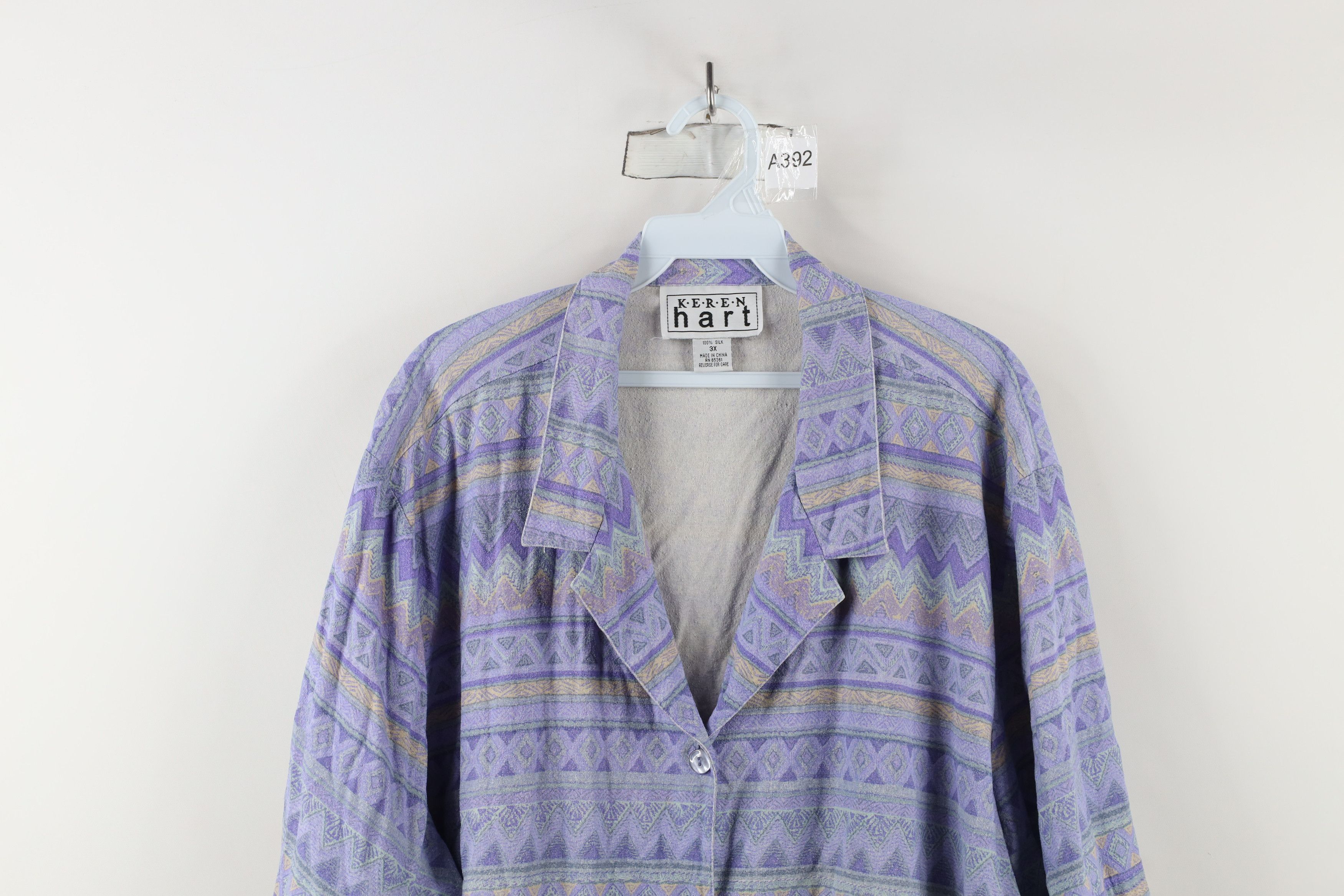 Vintage Vintage 90s Streetwear Fair Isle Camp Collar Button Shirt Size 3XL / US 20-22 - 2 Thumbnail