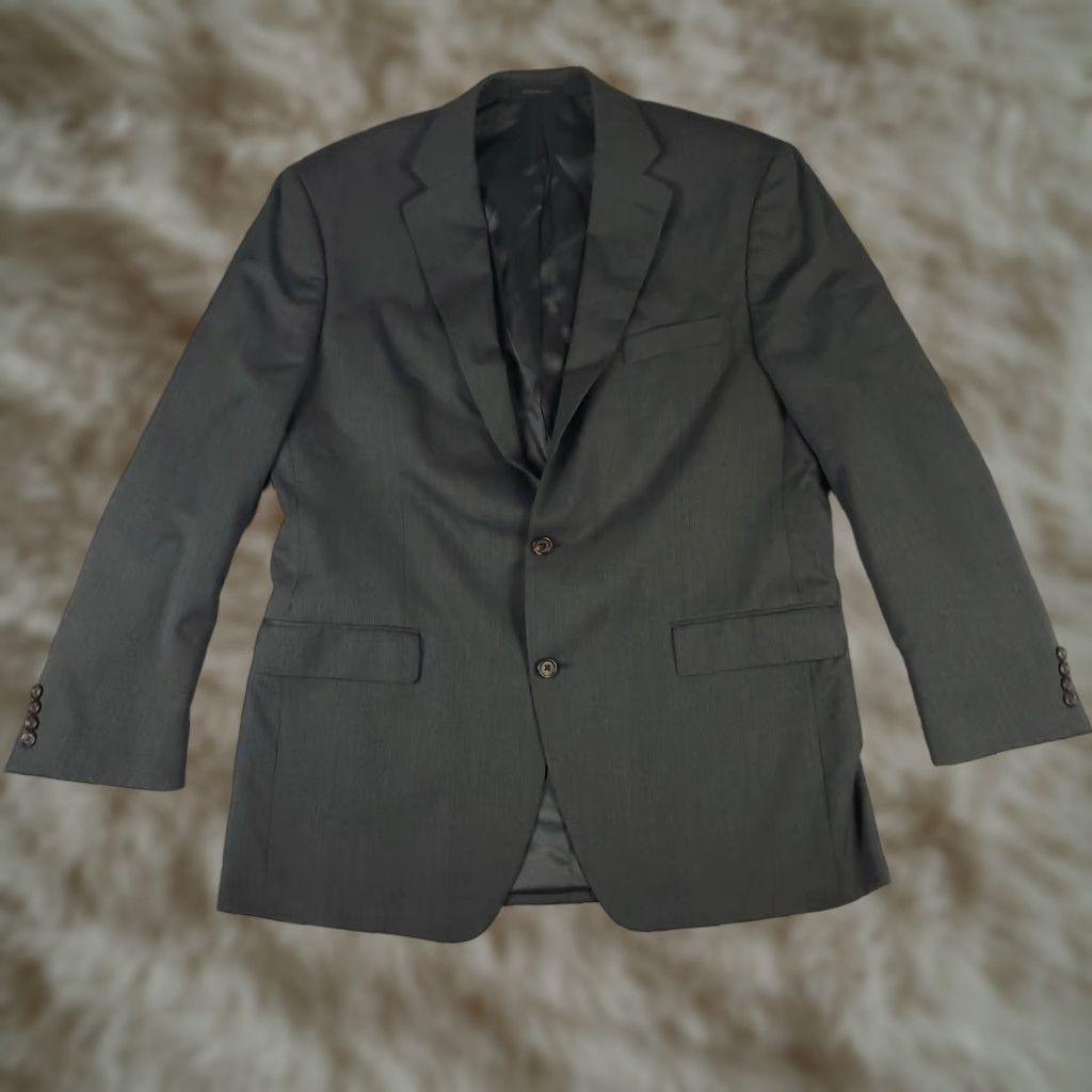 Ralph Lauren Ralph Lauren Blazer Gray Striped Wool Regular Fit Adult Size 44 L Classic Mens Size 44R - 1 Thumbnail