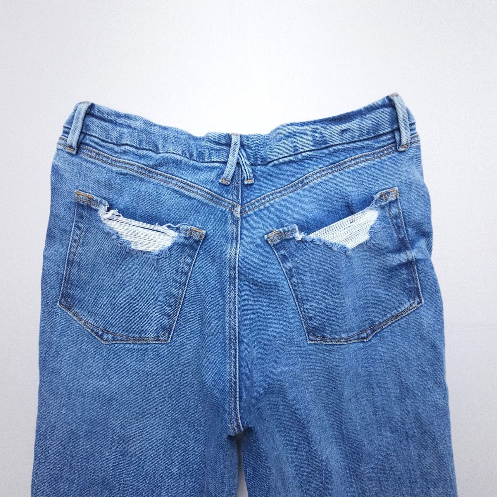 Good American Good American Jeans Size 10 30 Blue Stretch High Rise Denim Straight Regular Women XS? Bump Size 32" / US 10 / IT 46 - 4 Thumbnail